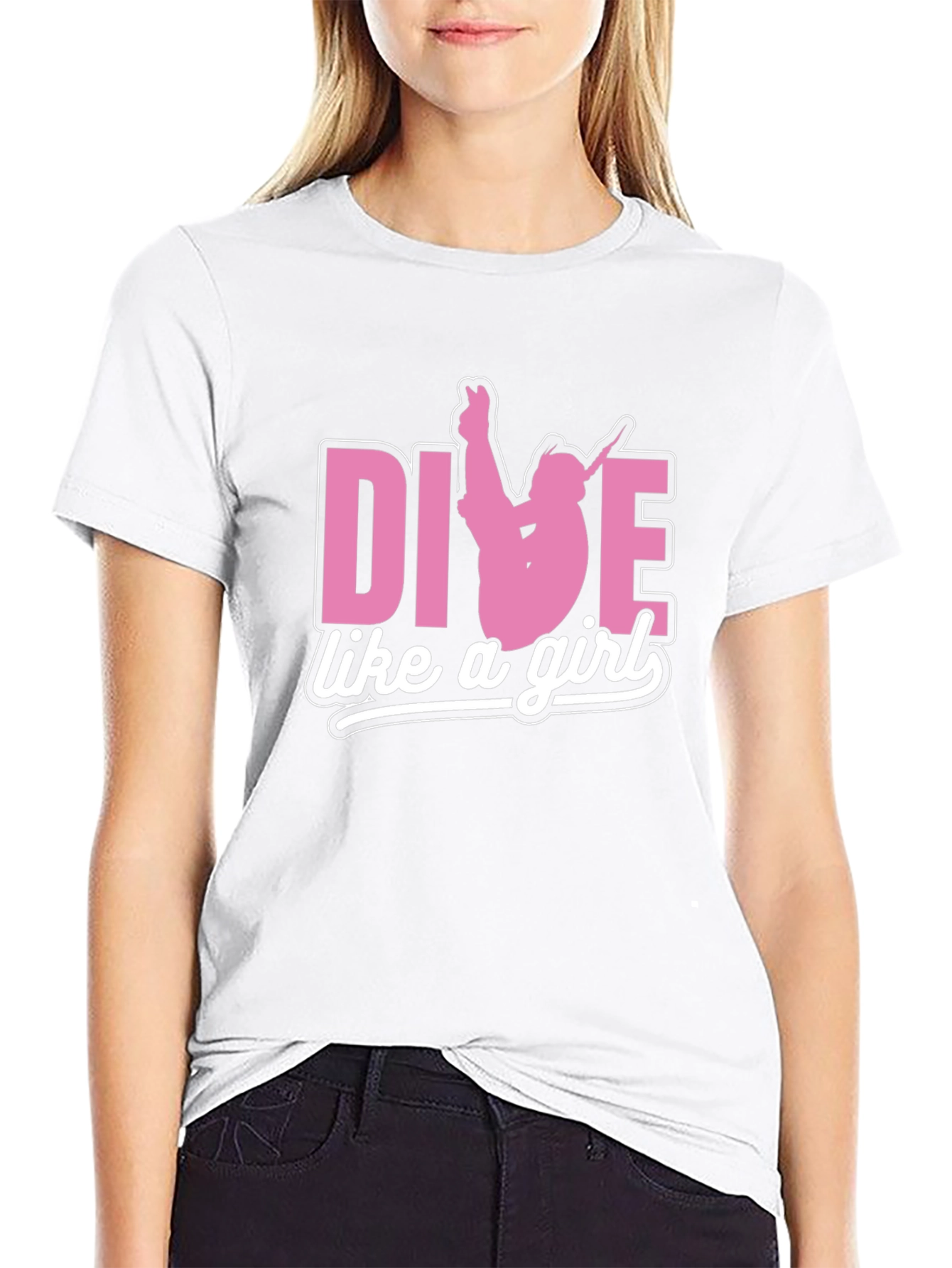 Dive Like A Girl T-Shirt -  Stylish Diver Tee