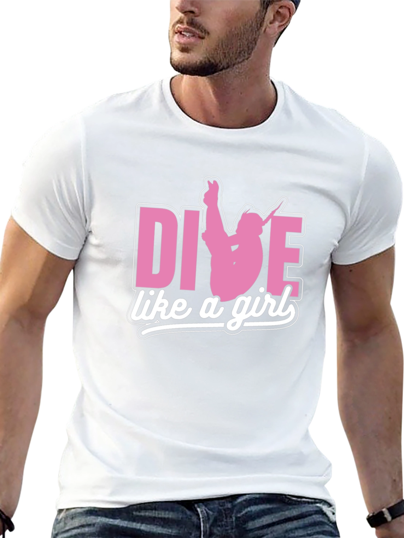 Dive Like A Girl T-Shirt -  Stylish Diver Tee
