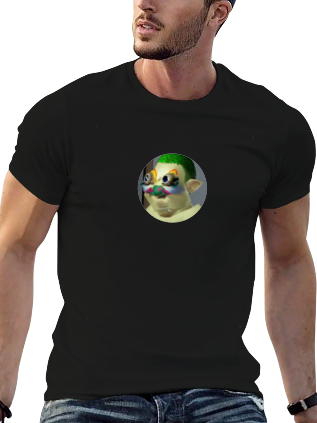 Clown Face Graphic Black T-Shirt - Unique Design