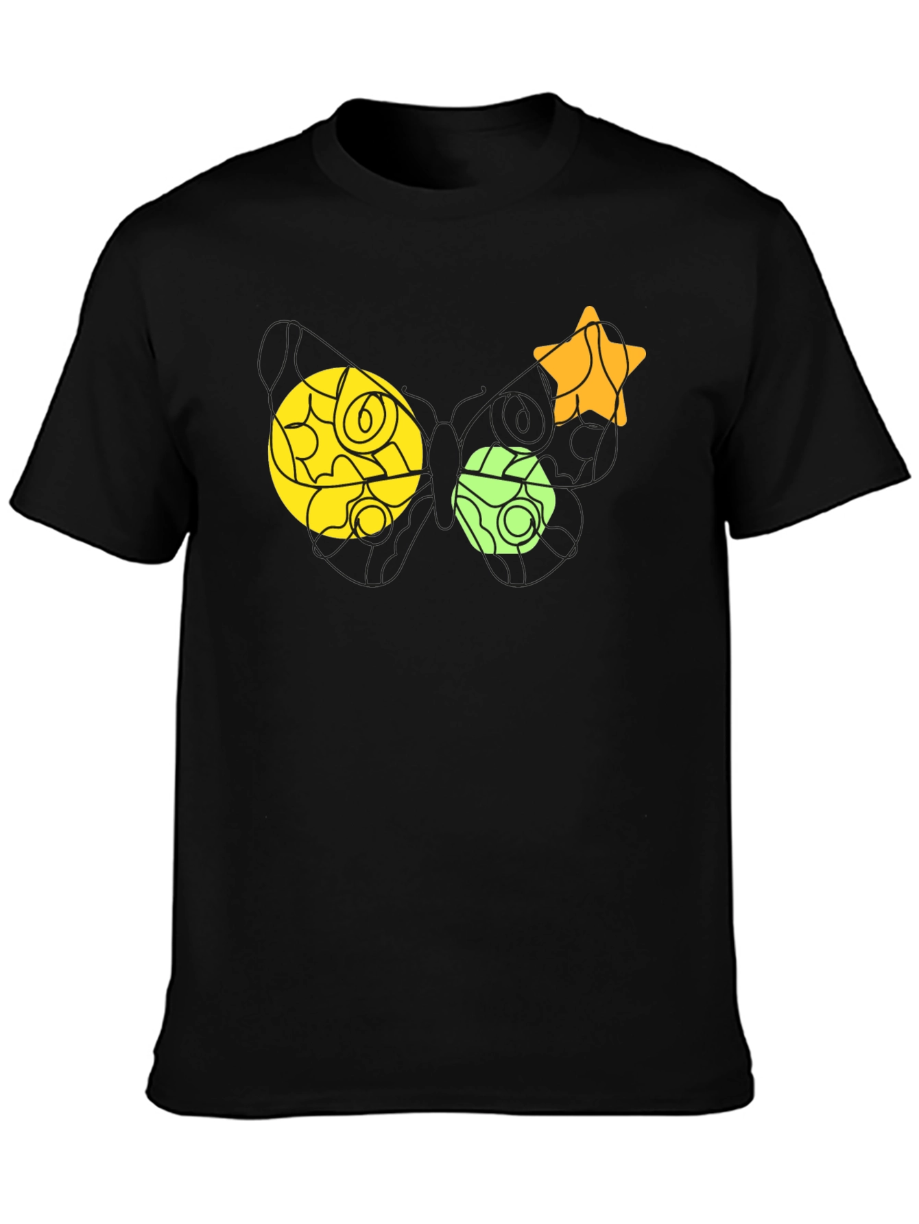 Geometric Shapes T-Shirt - Black