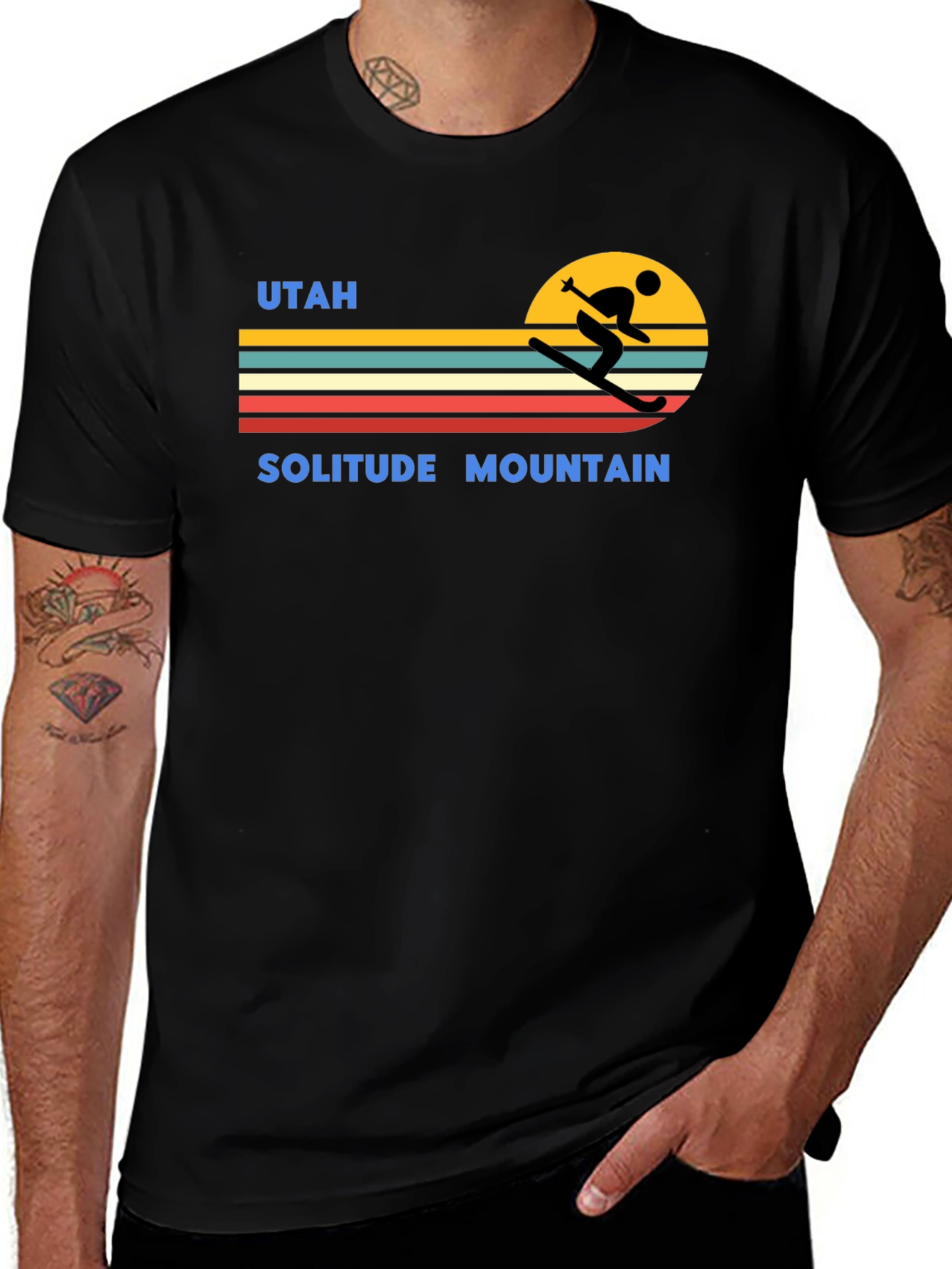 Utah Solitude Mountain Retro Ski T-Shirt