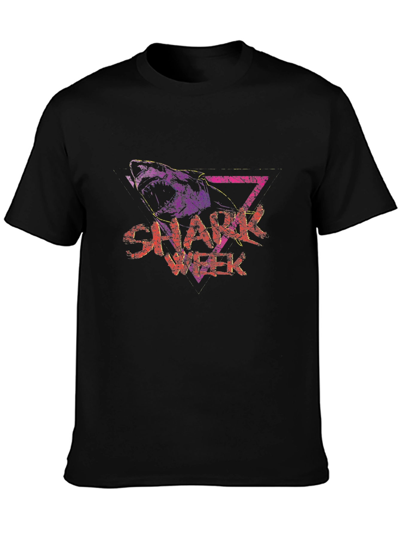 Shark Week Graphic Tee - Black Cotton Blend T-Shirt