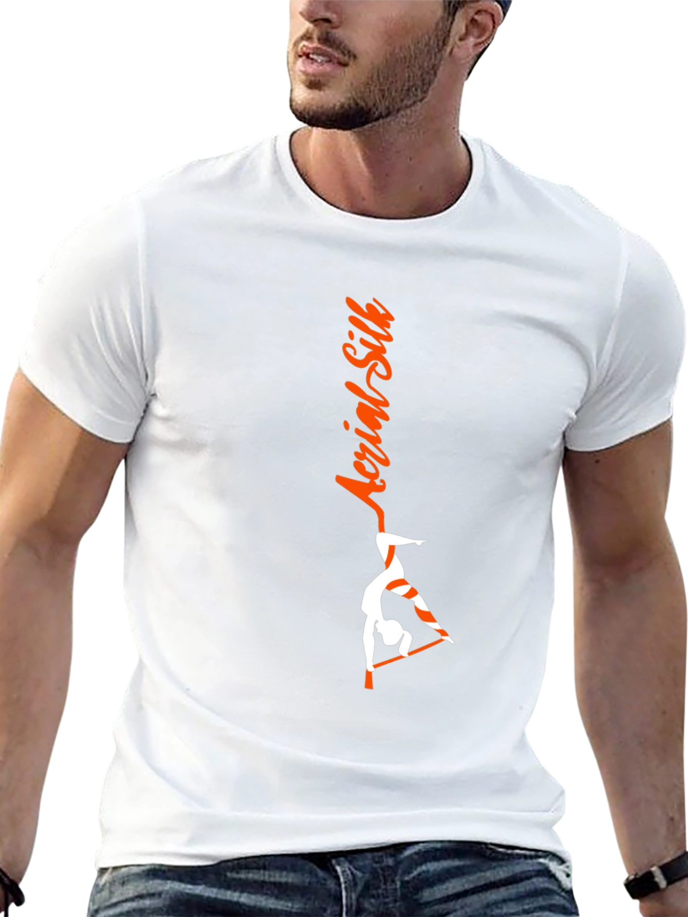Aerial Silk Black T-Shirt - Gymnast Design