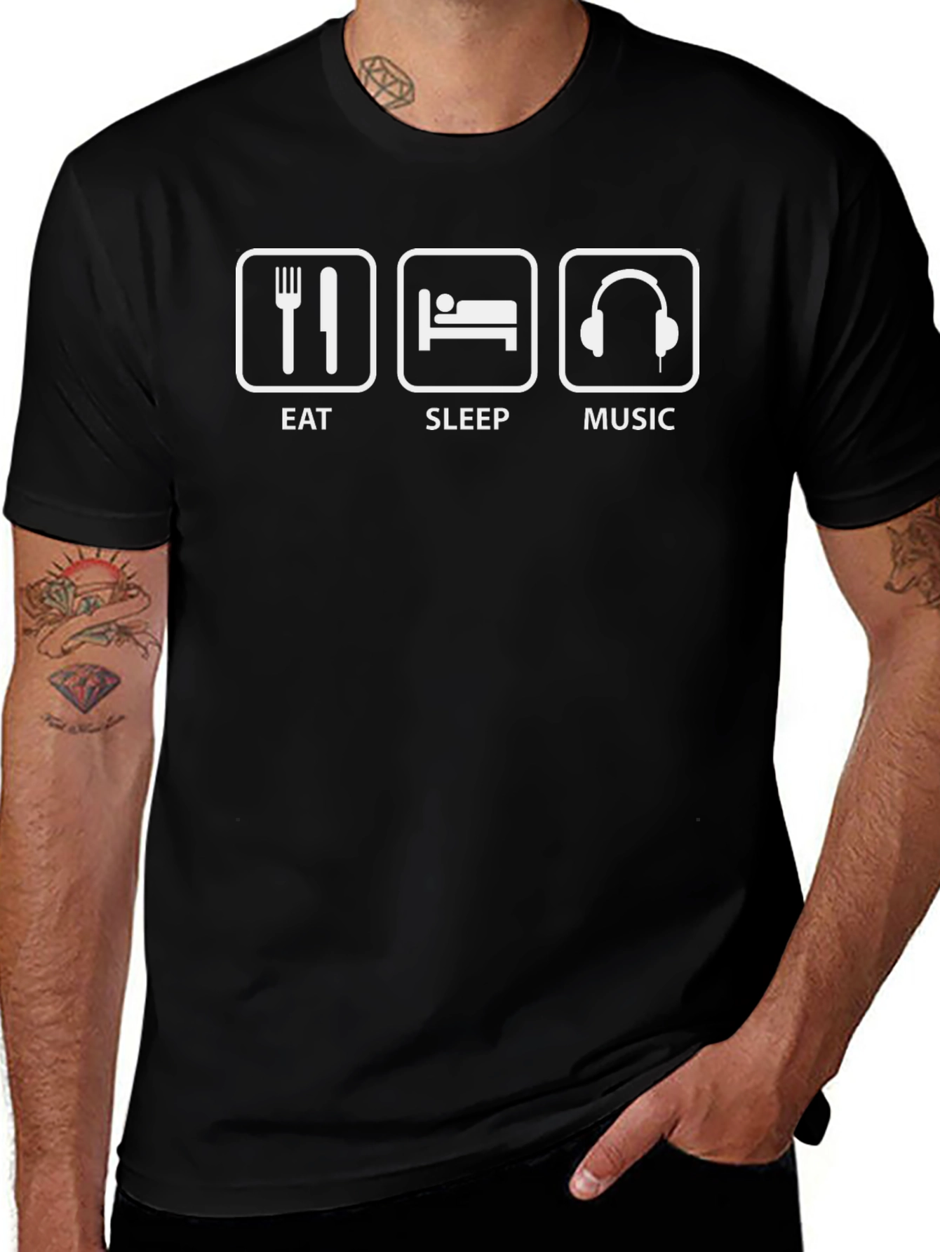 Eat Sleep Music Black T-Shirt