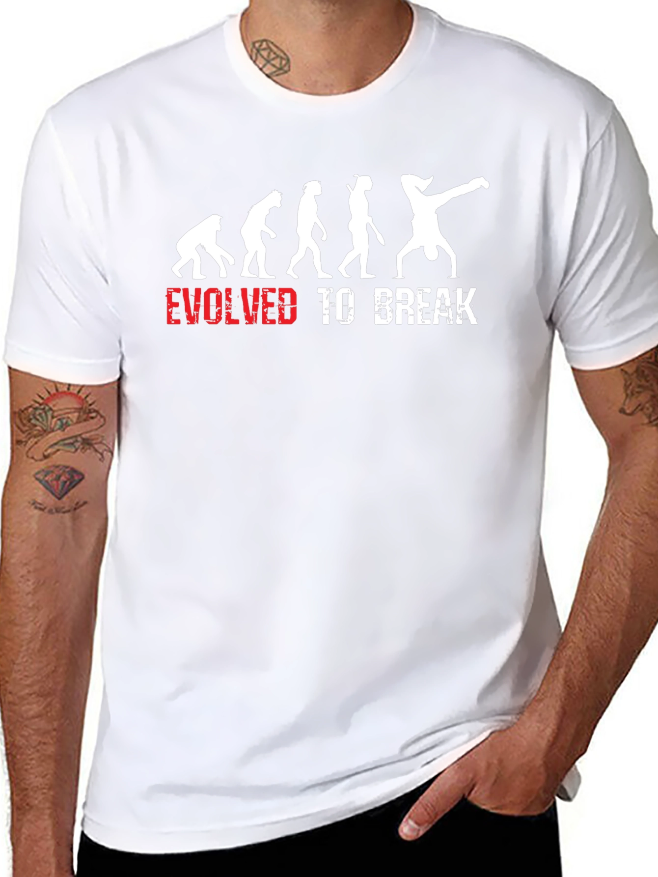 Evolved to Break Dance T-Shirt - Black Cotton Tee