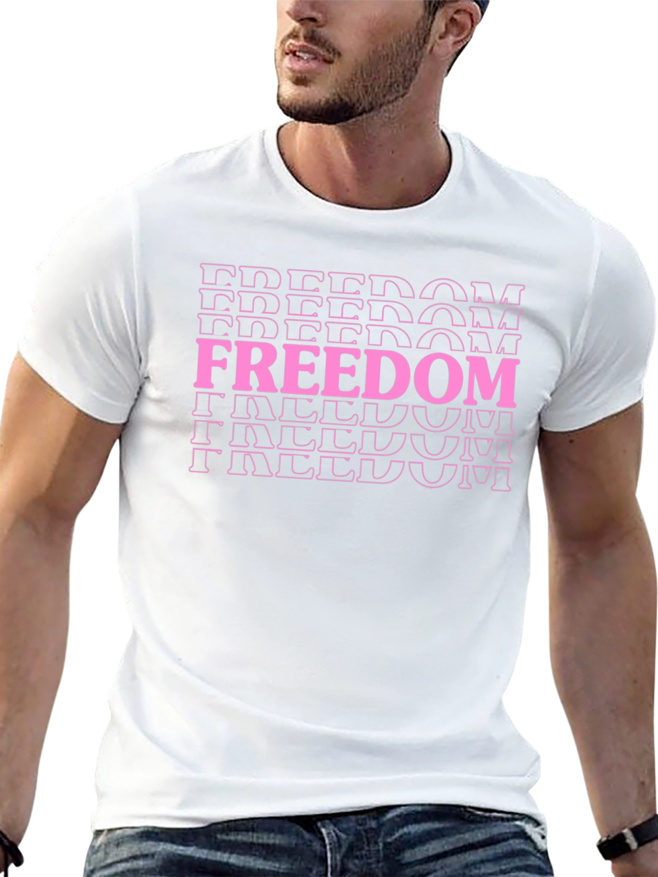 Freedom T-Shirt - Graphic Print Black Tee