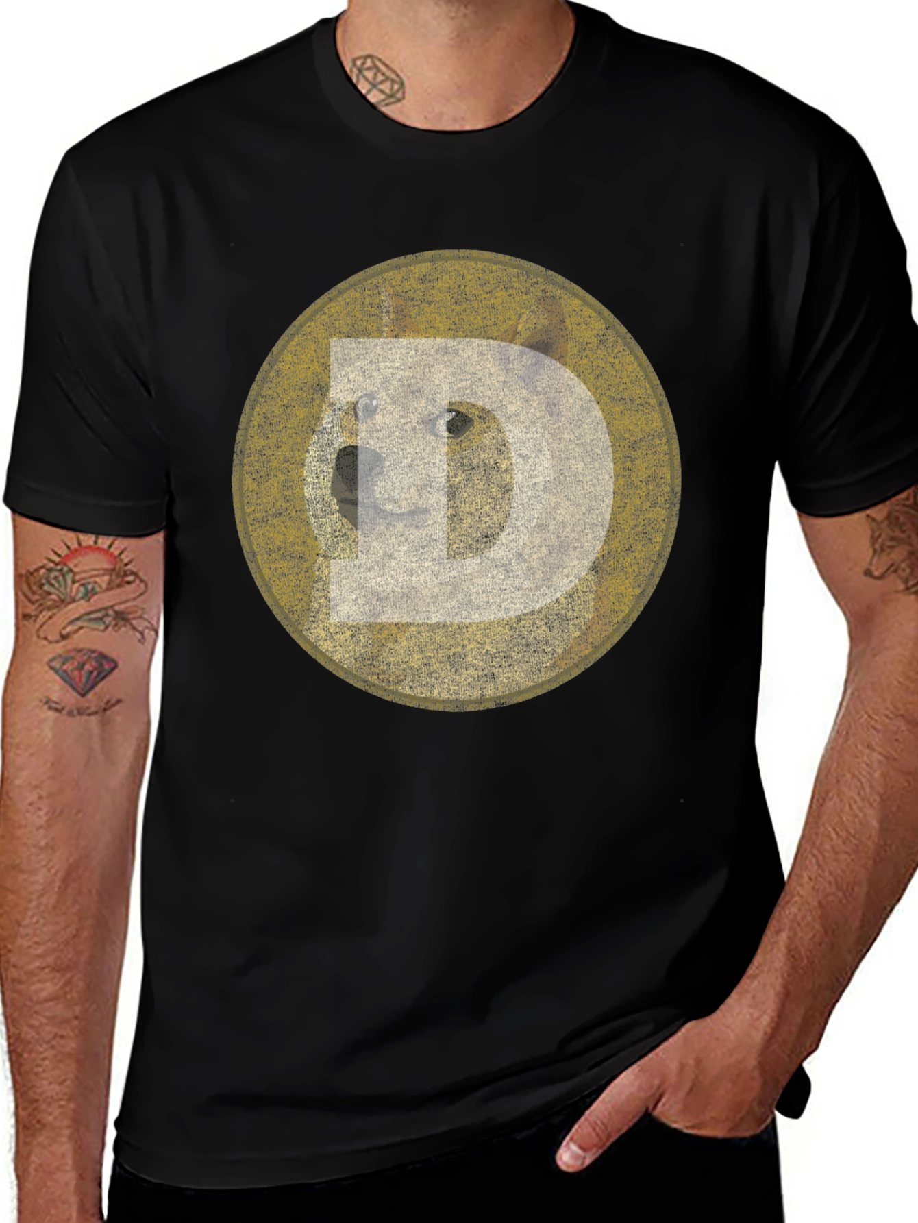 Doge Meme Black T-Shirt