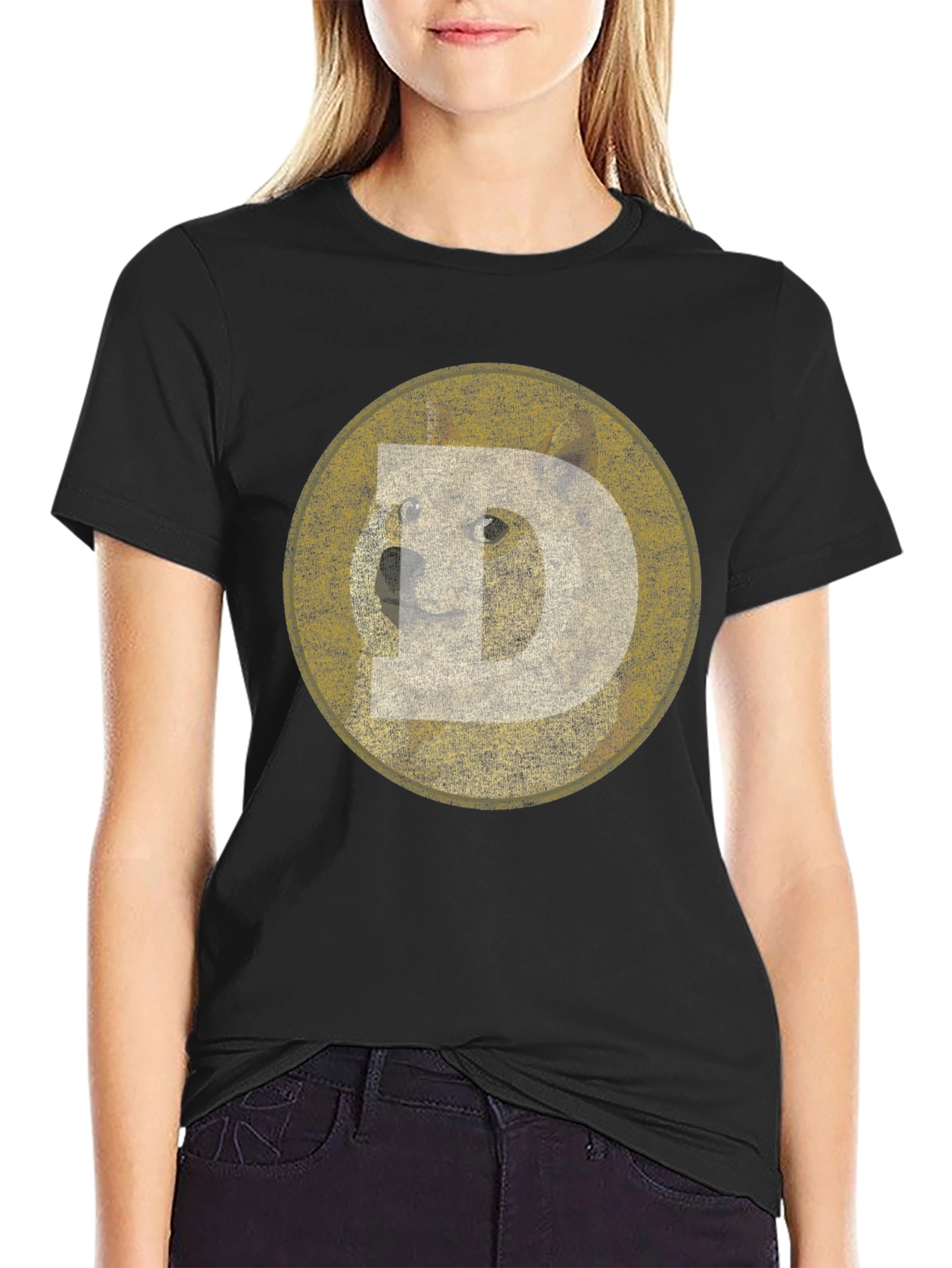 Doge Meme Black T-Shirt