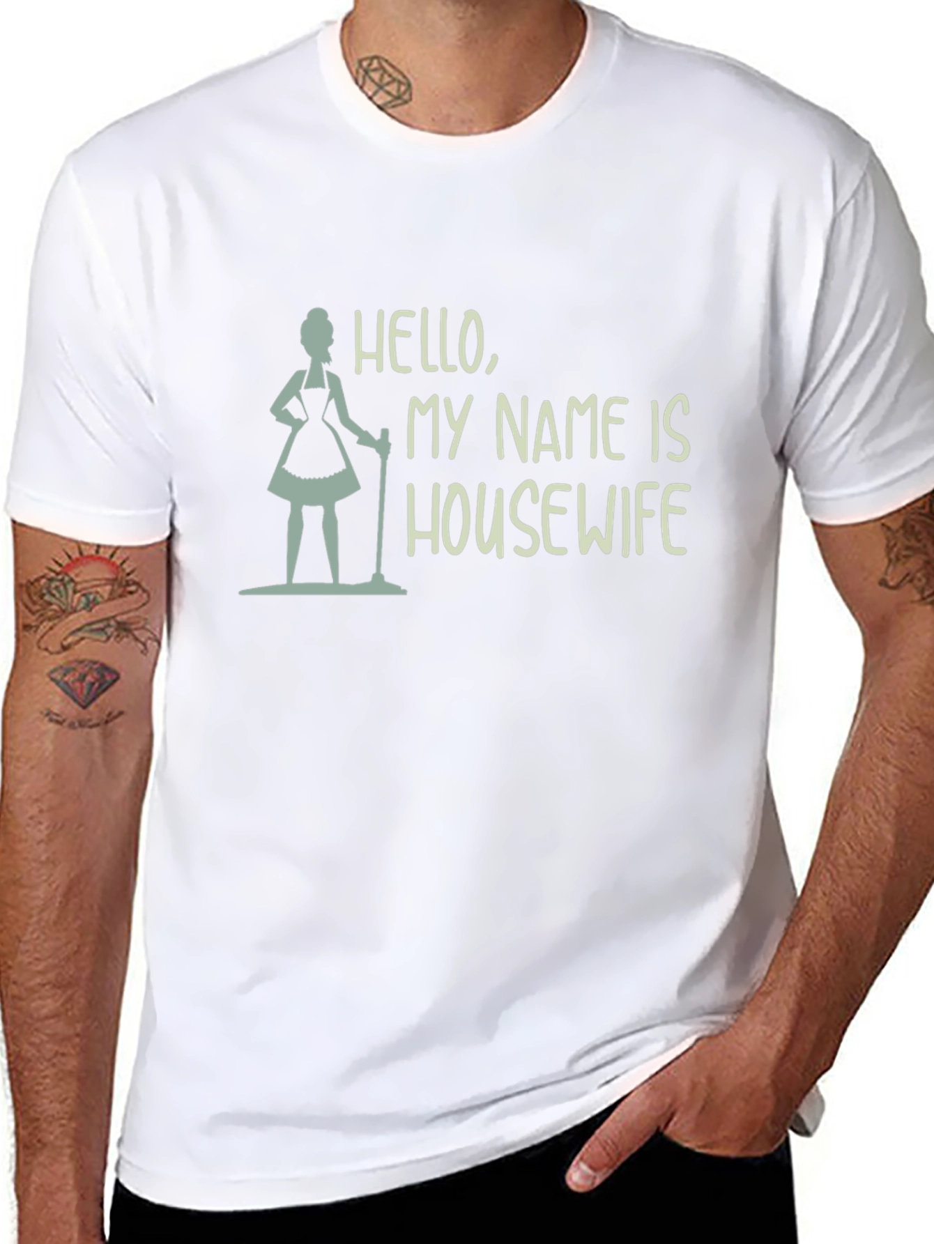 Hello My Name Is Housewife Black Tee