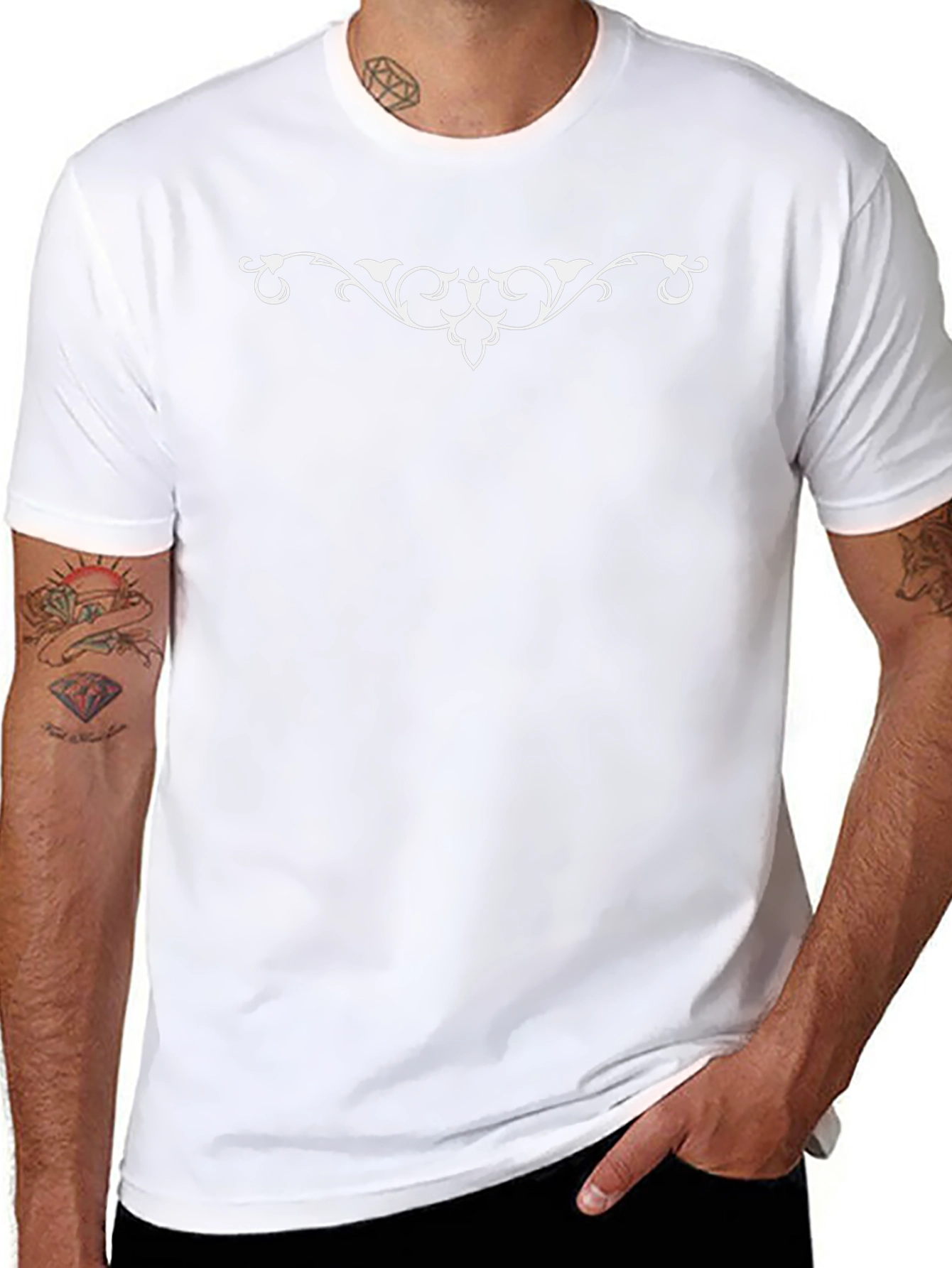 Elegant Scrollwork Black T-Shirt