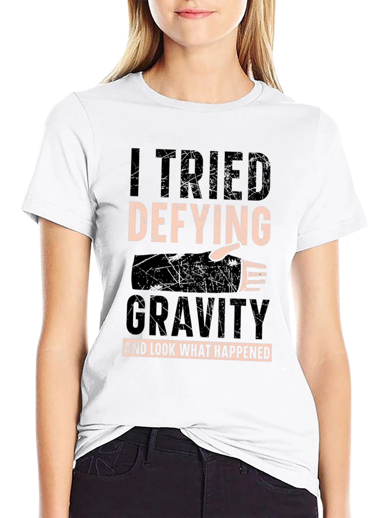 I Tried Defying Gravity T-Shirt - Funny Fall Tee