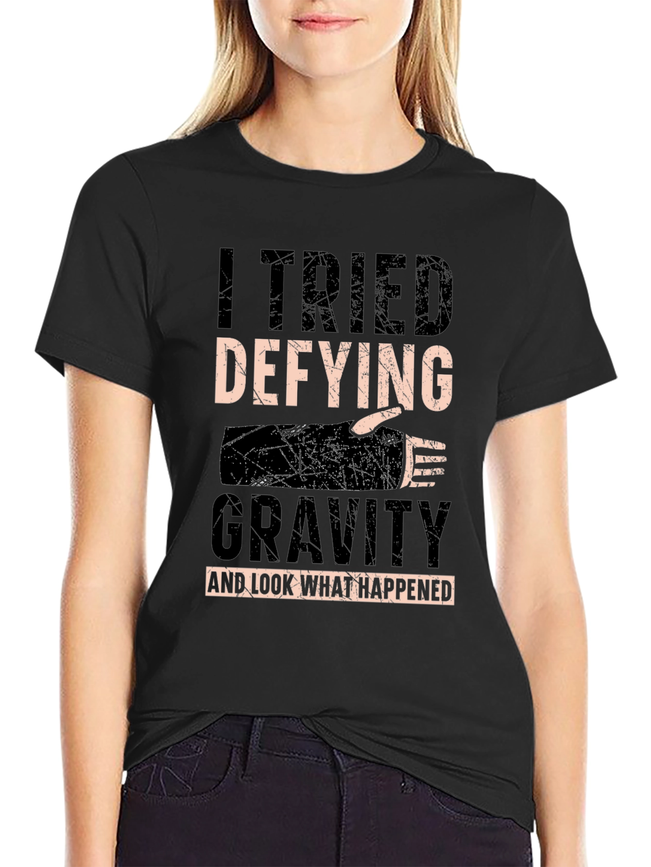 I Tried Defying Gravity T-Shirt - Funny Fall Tee