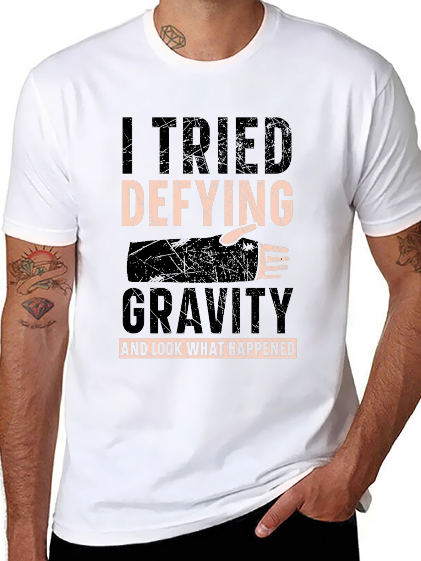 I Tried Defying Gravity T-Shirt - Funny Fall Tee