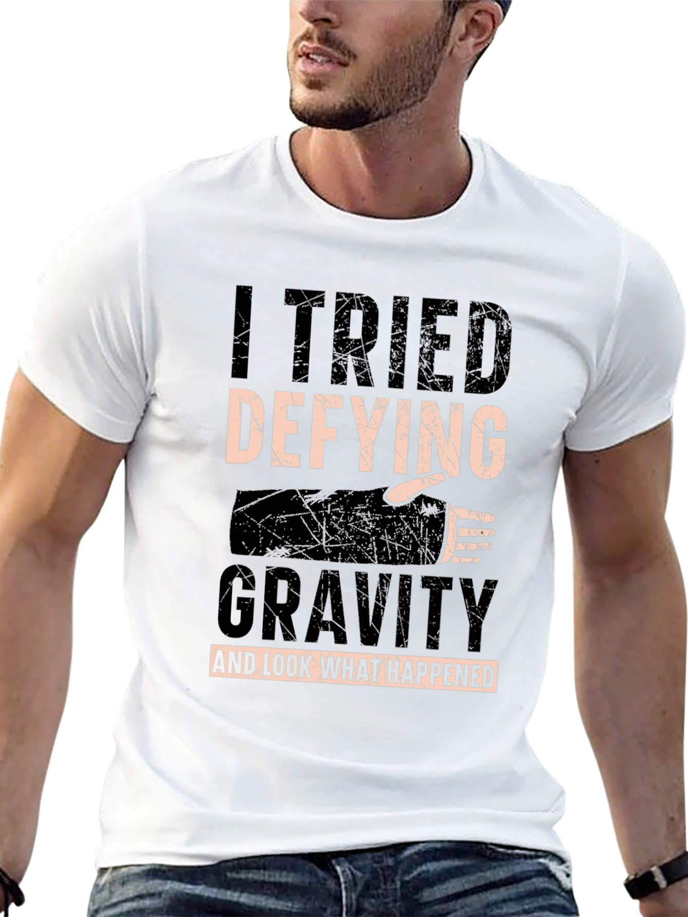 I Tried Defying Gravity T-Shirt - Funny Fall Tee