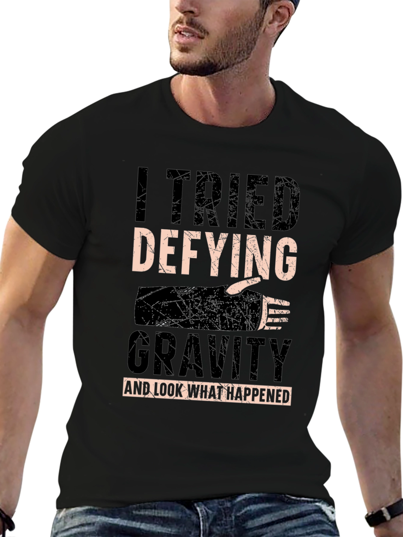 I Tried Defying Gravity T-Shirt - Funny Fall Tee