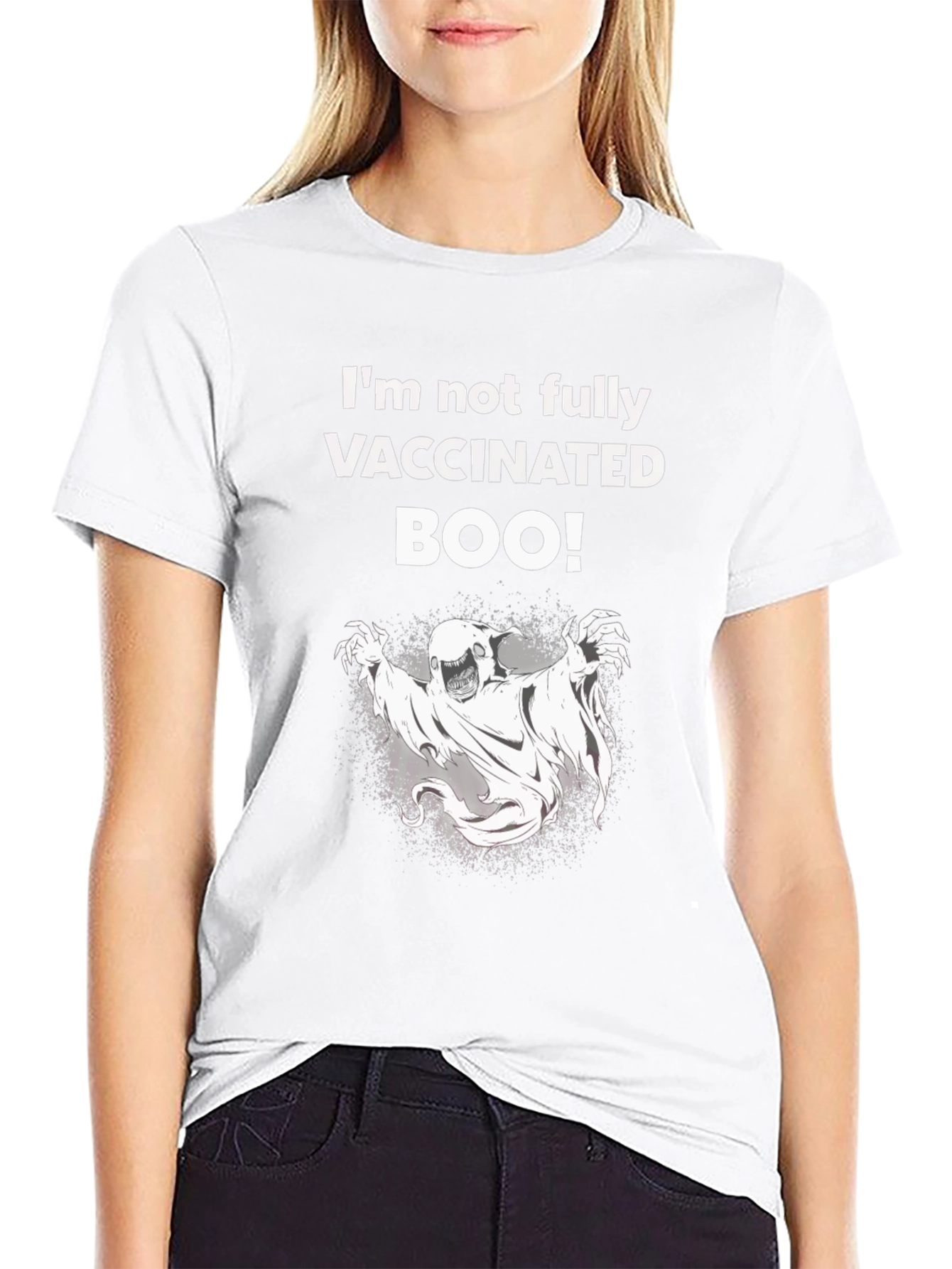 Humorous Not Fully Vaccinated Ghost T-Shirt