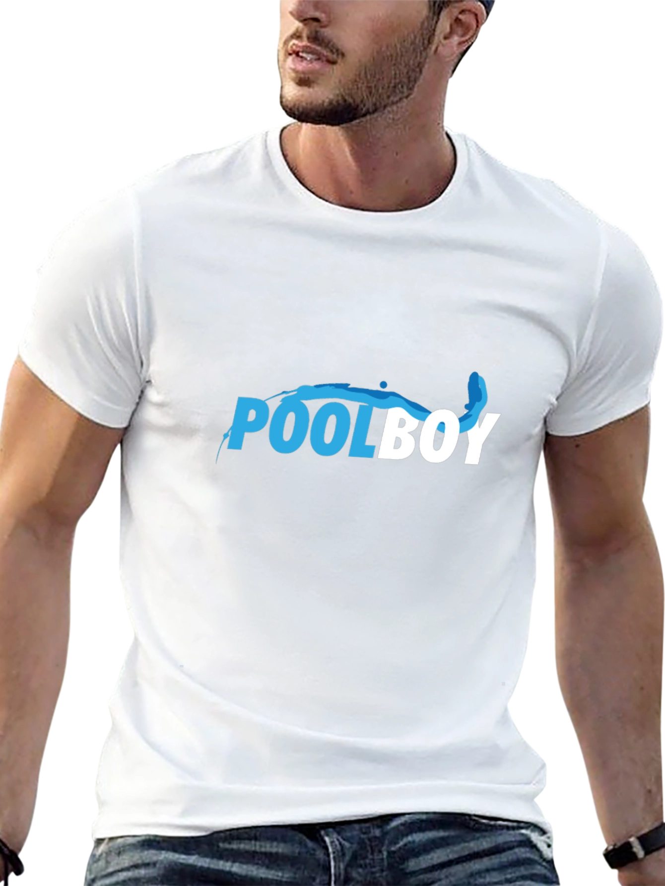 Pool Boy Graphic Tee - Black Casual T-Shirt