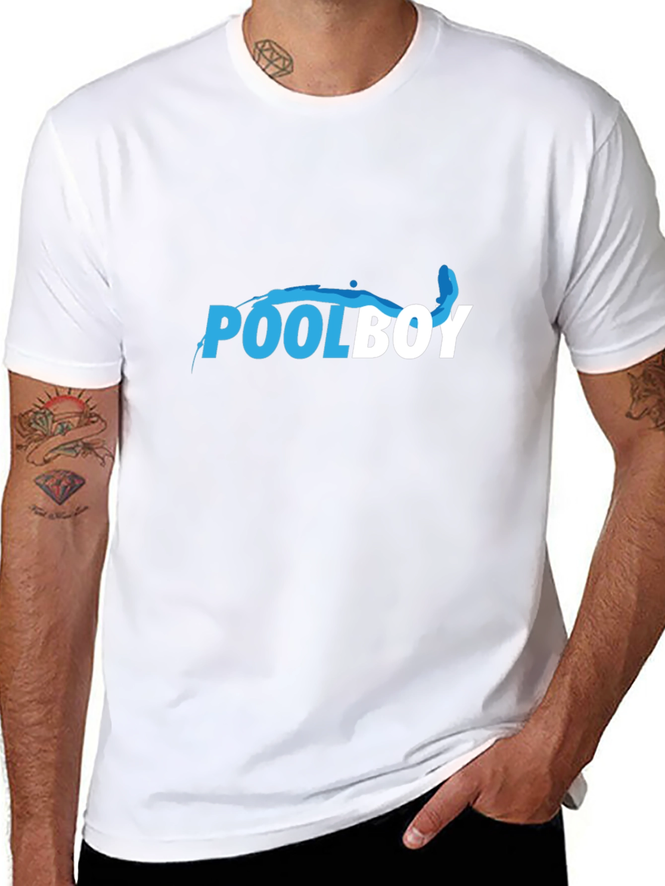 Pool Boy Graphic Tee - Black Casual T-Shirt
