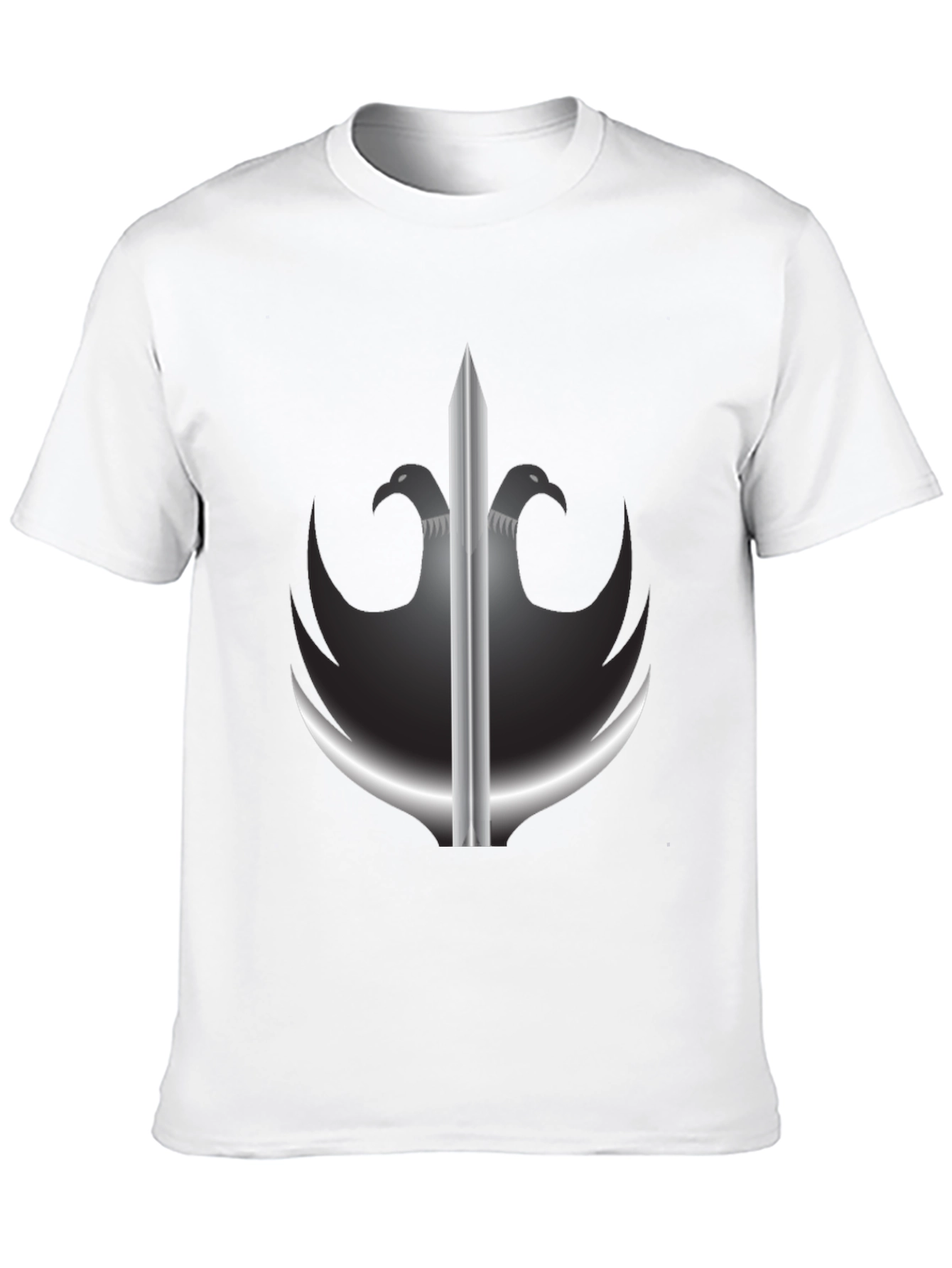 Black T-Shirt with Sword & Eagle Crest Graphic