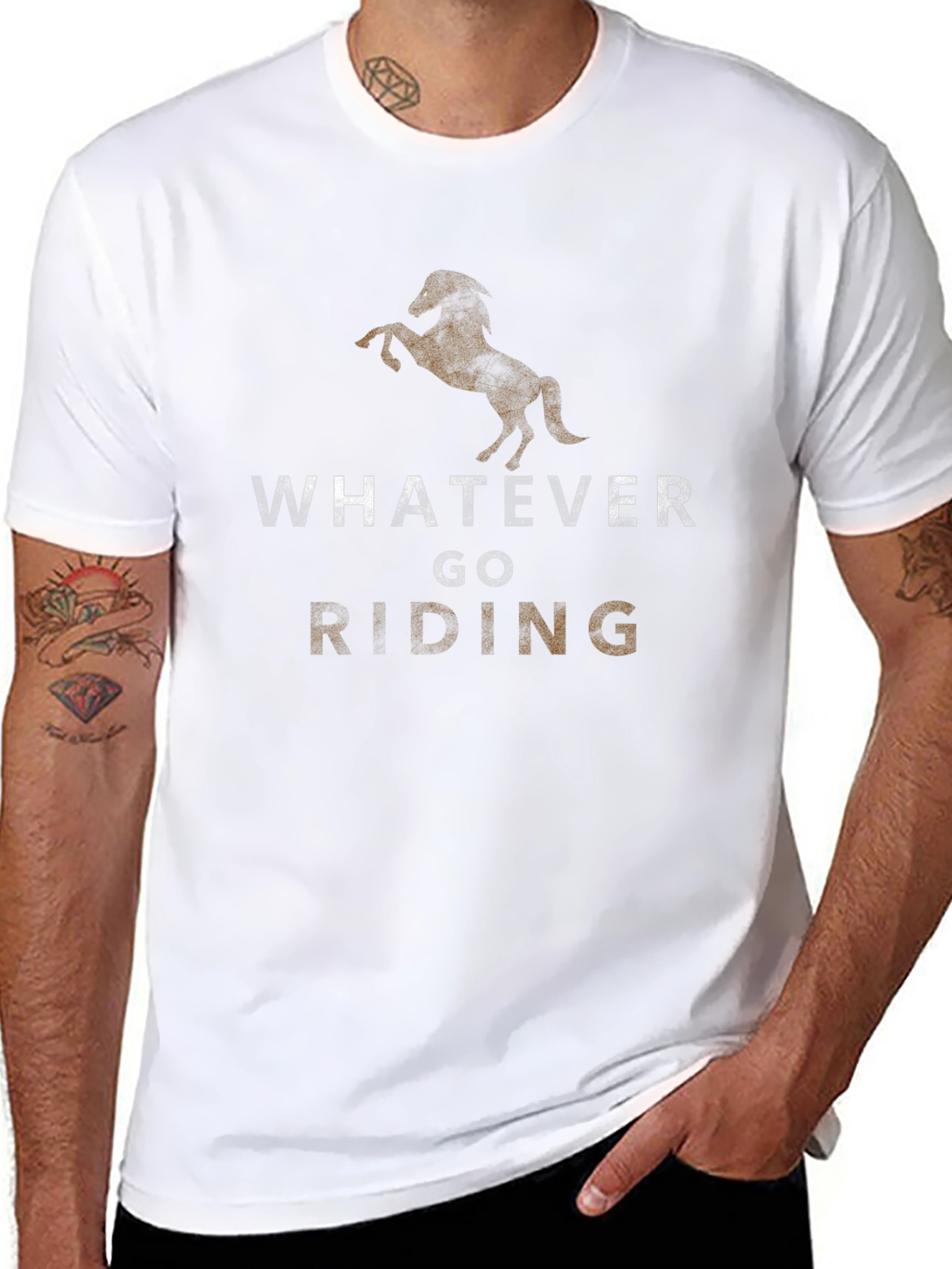 Whatever Go Riding Black Graphic T-Shirt