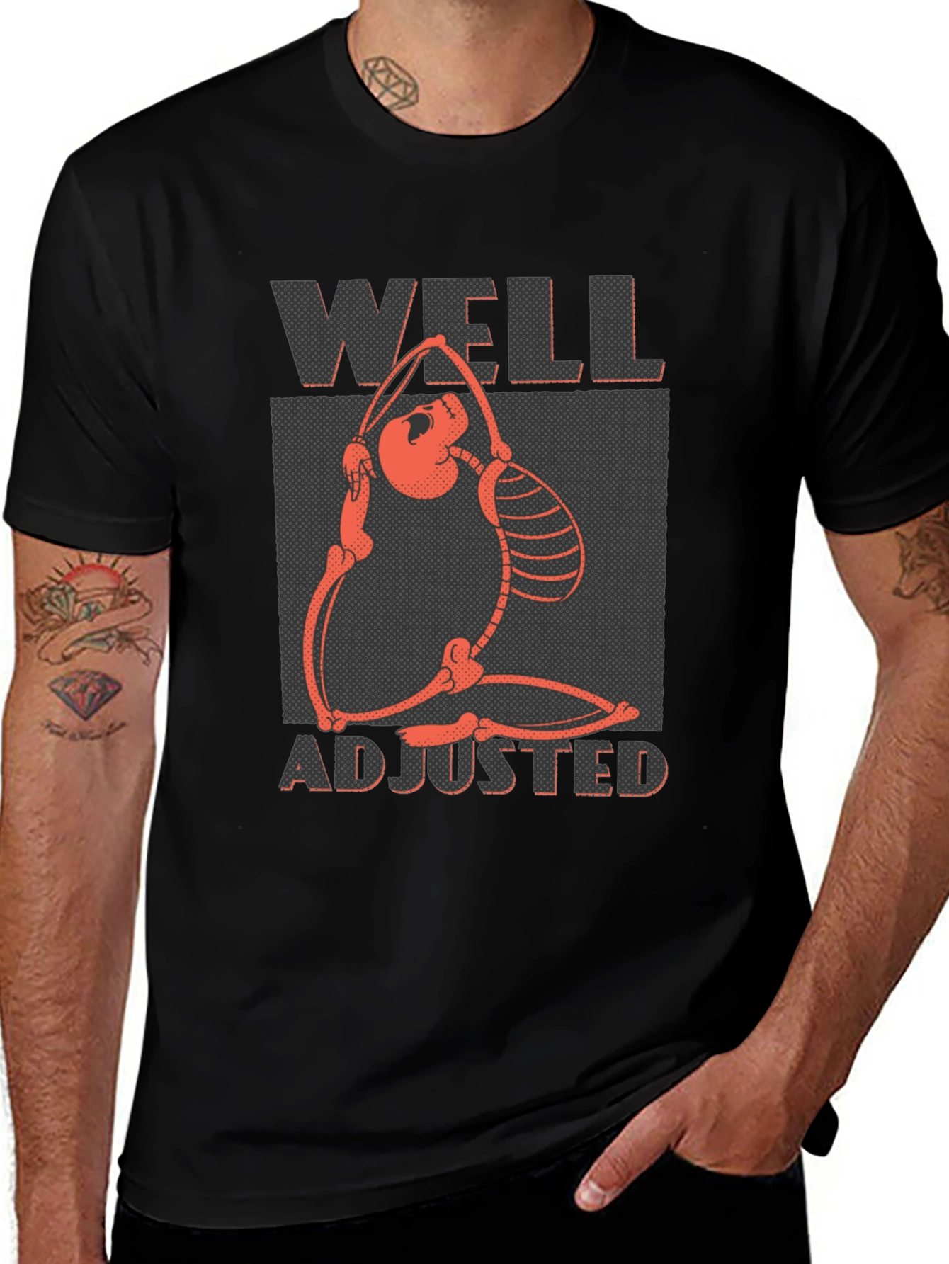 Well Adjusted Skeleton T-Shirt - Yoga & Chiropractic