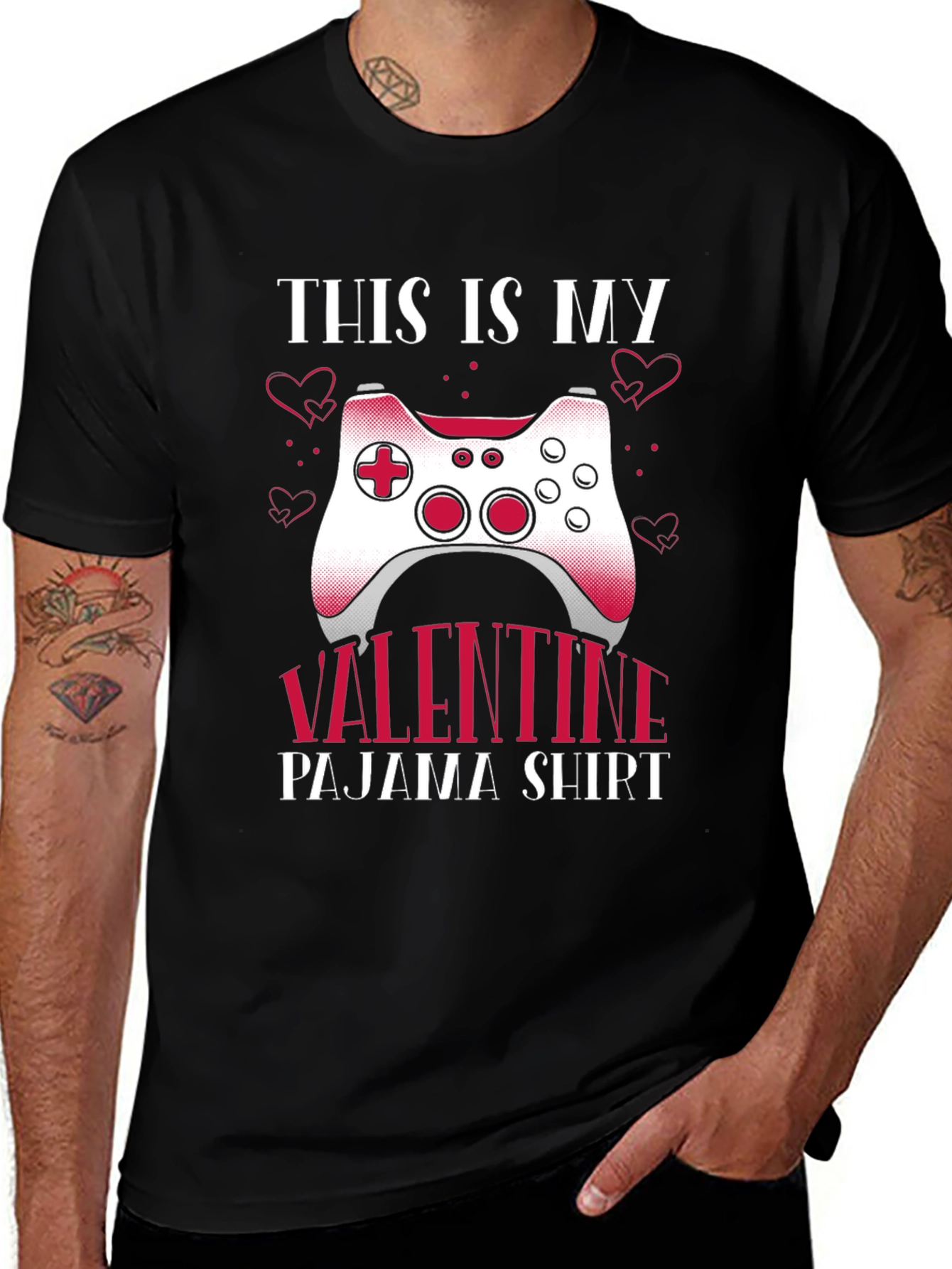 Gamer Valentines Day Pajama T-Shirt