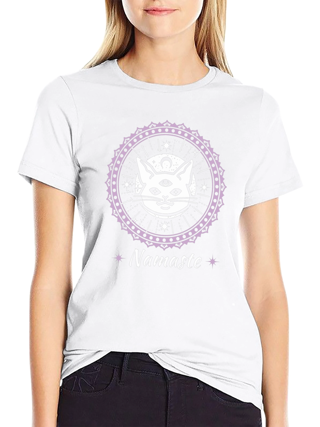 Mystic Cat Namaste T-Shirt