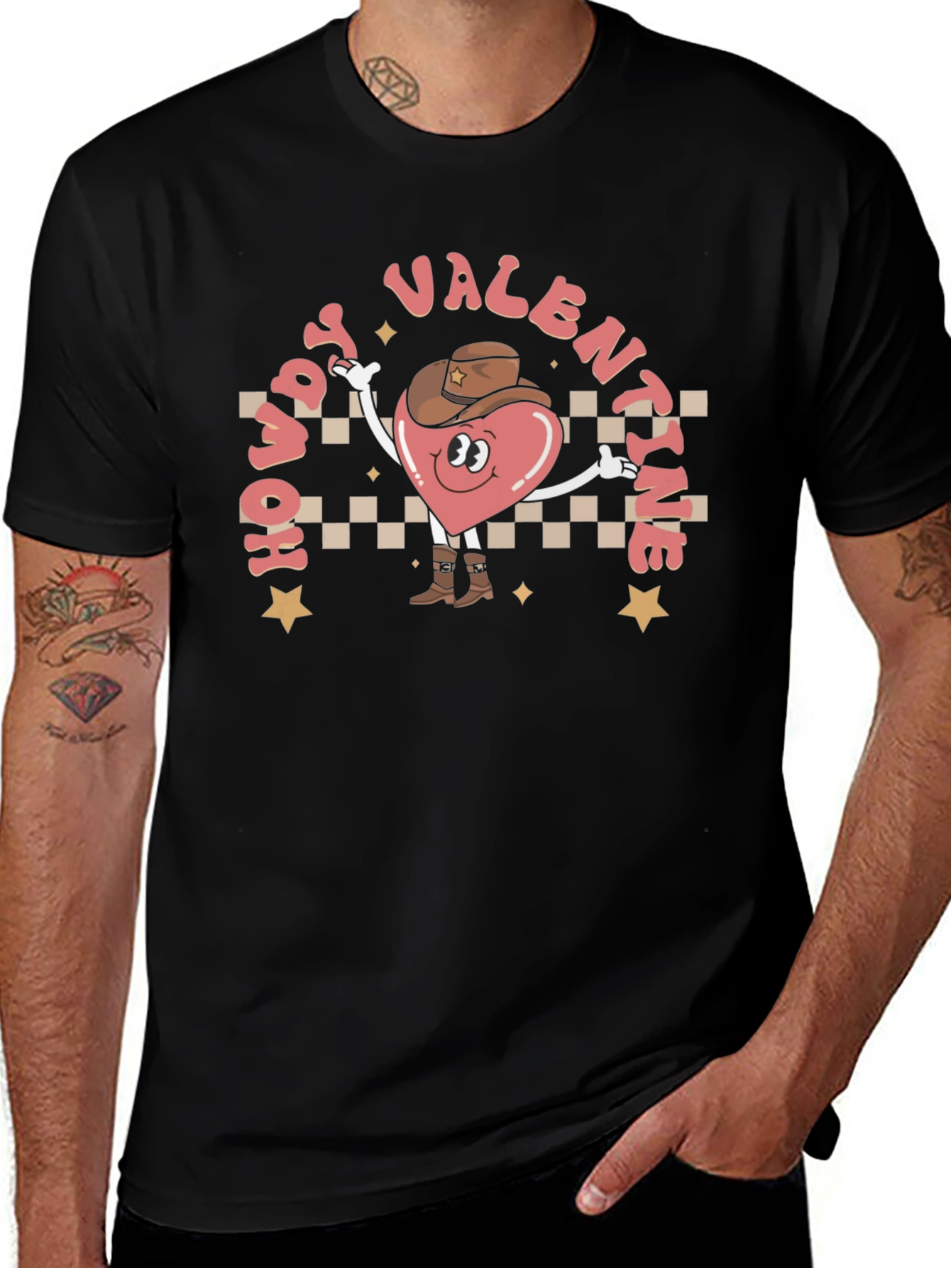 Howdy Valentine T-Shirt - Western Heart Cowboy