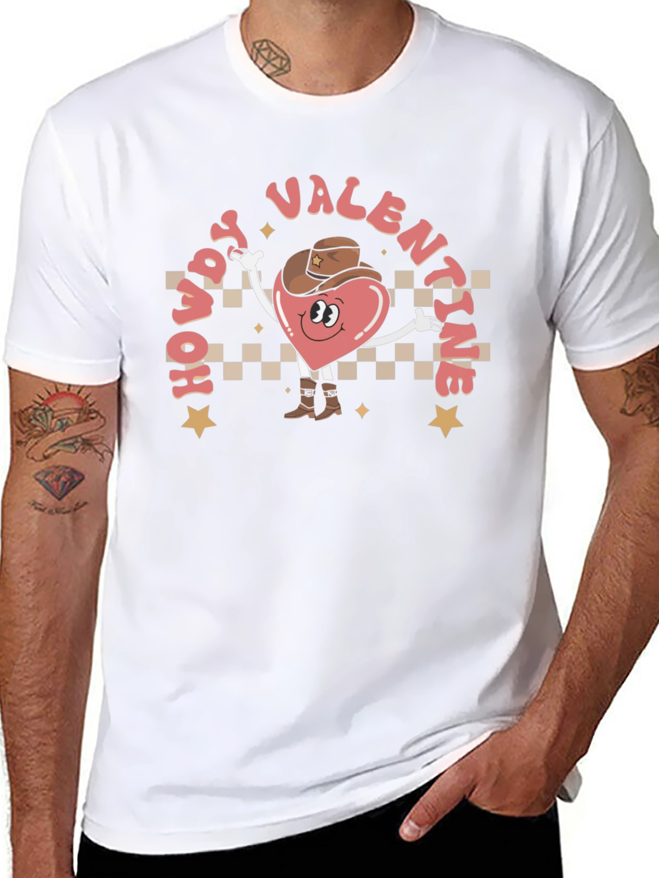 Howdy Valentine T-Shirt - Western Heart Cowboy