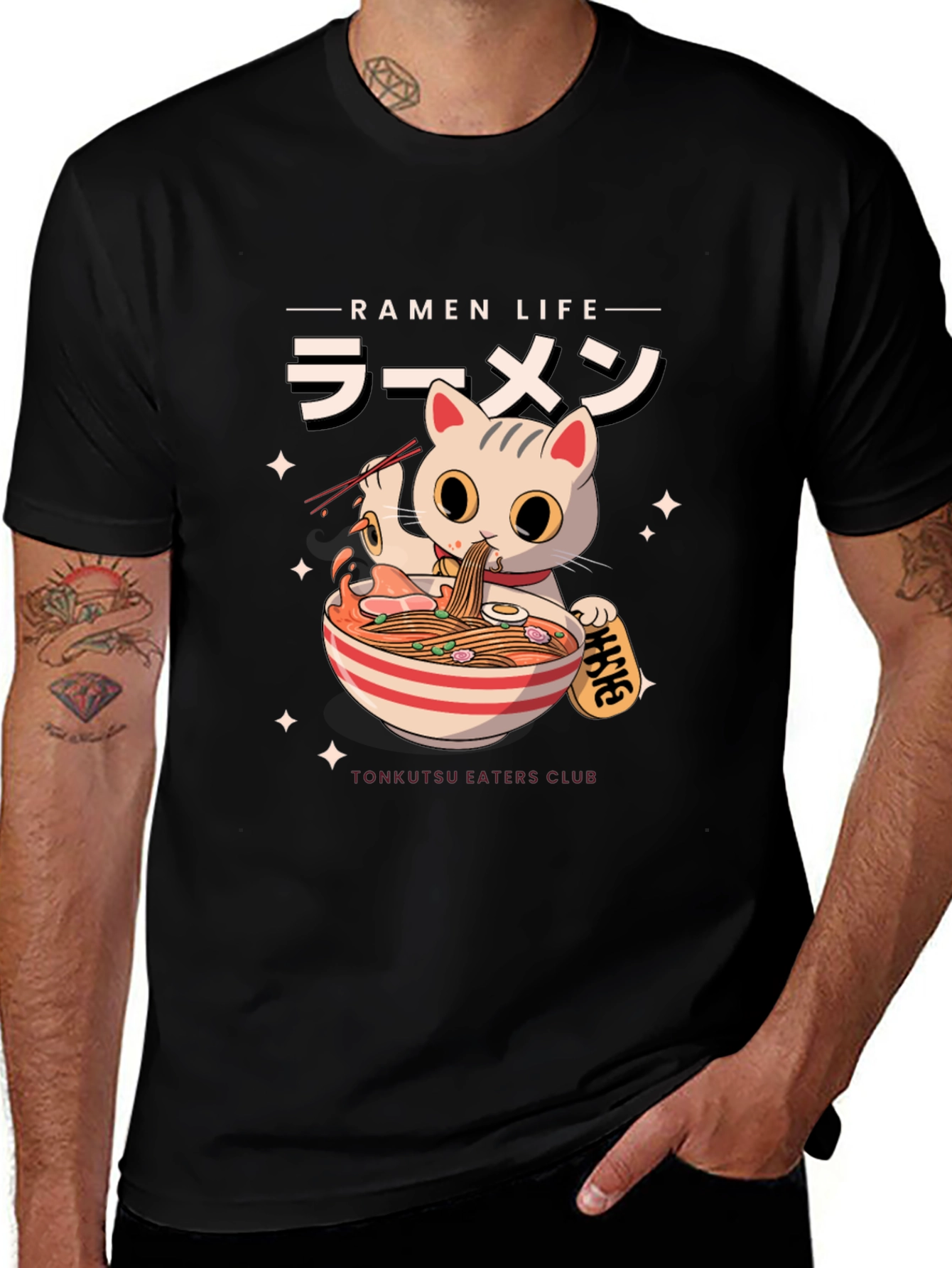 Ramen Cat T-Shirt - Tonkatsu Eaters Club
