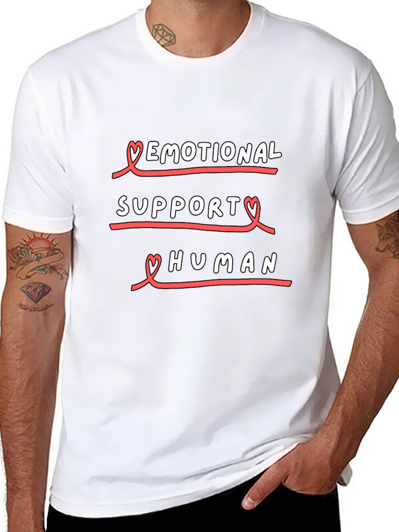 Emotional Support Human Black T-Shirt