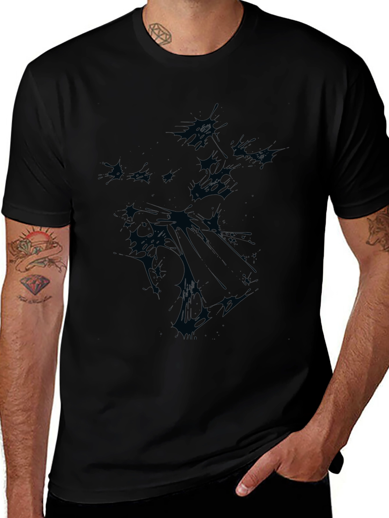 Mens Black Graphic T-Shirt