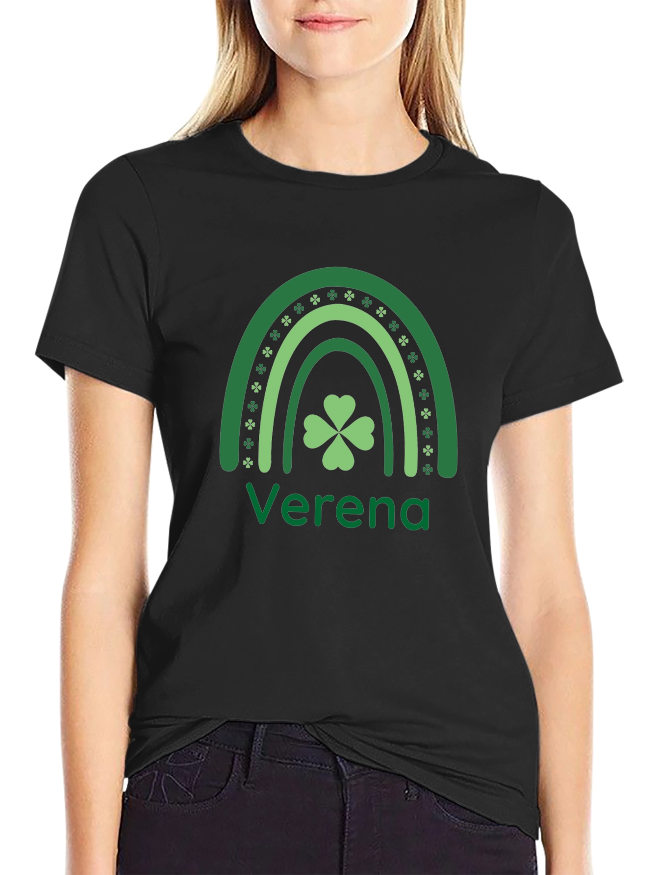 St. Patricks Day Shamrock Rainbow Personalized T-Shirt