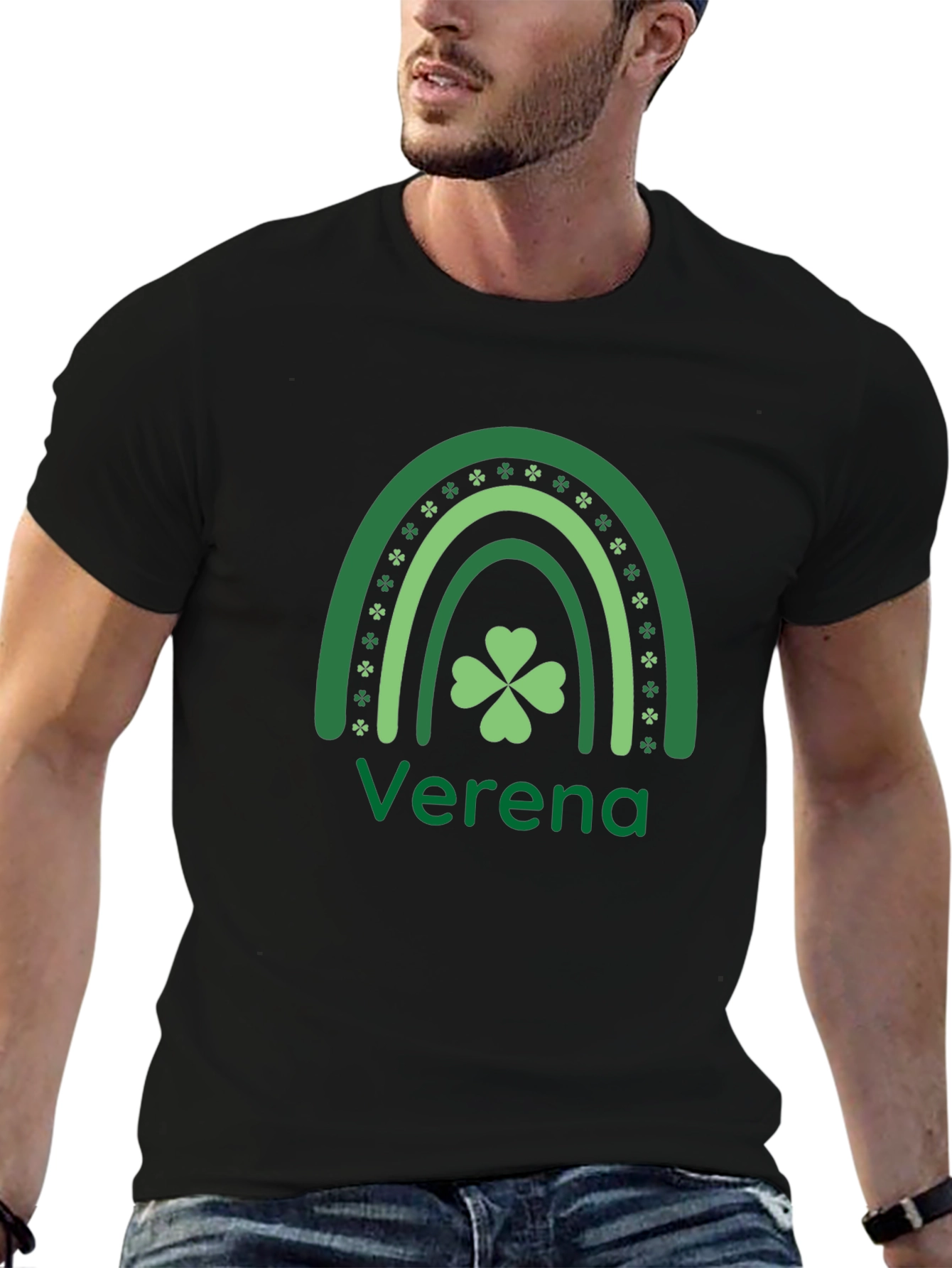 St. Patricks Day Shamrock Rainbow Personalized T-Shirt