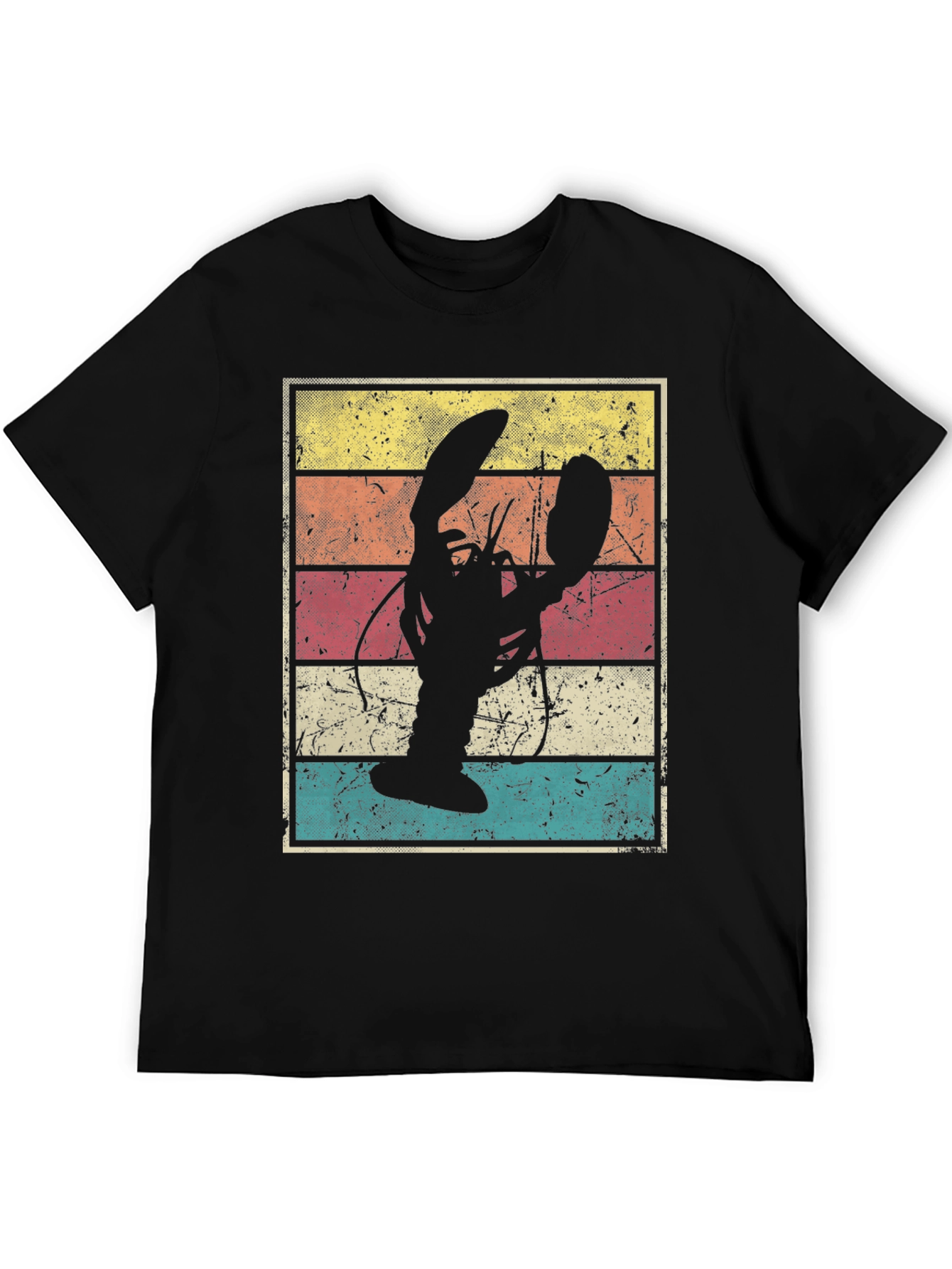 Retro Lobster Graphic Tee - Distressed Design