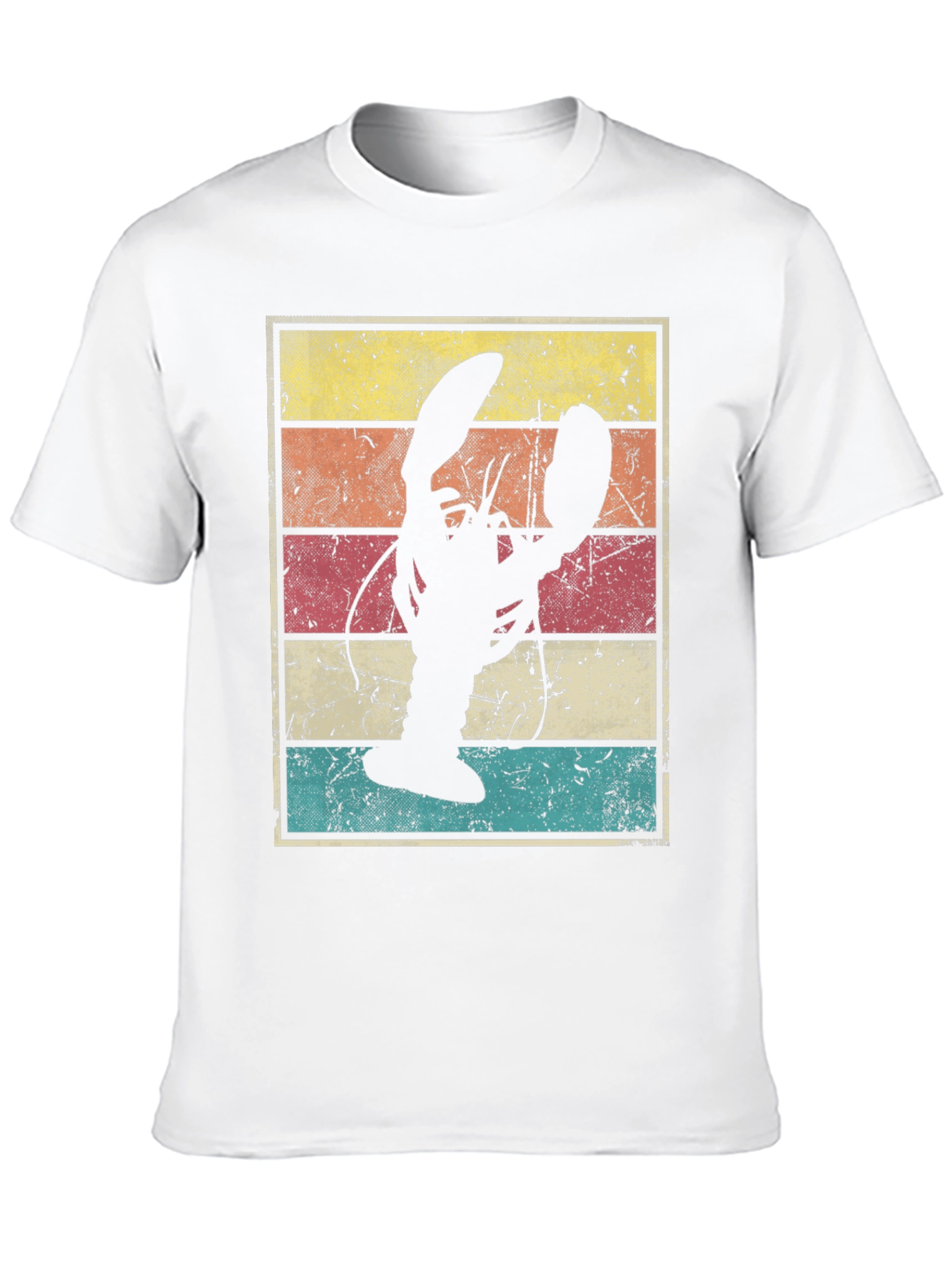 Retro Lobster Graphic Tee - Distressed Design