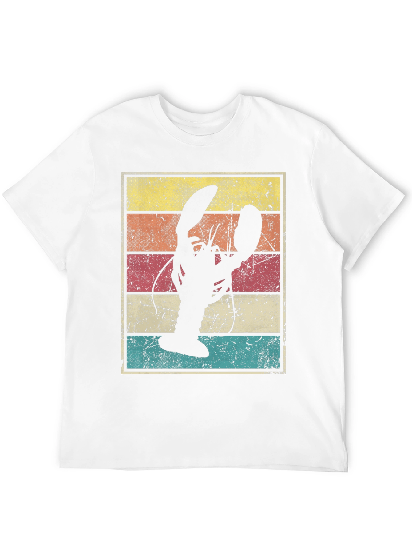 Retro Lobster Graphic Tee - Distressed Design
