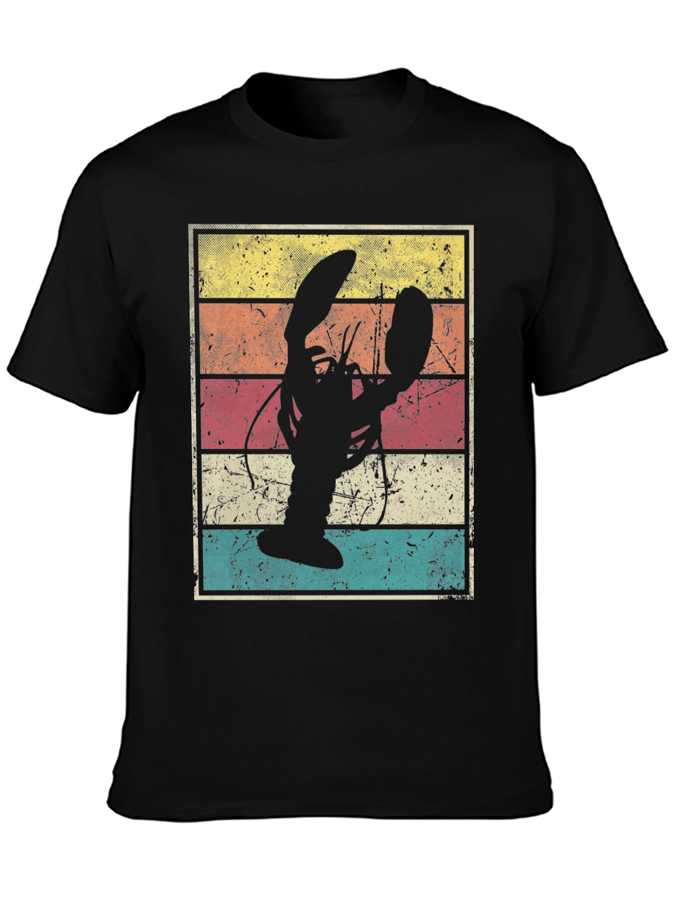 Retro Lobster Graphic Tee - Distressed Design