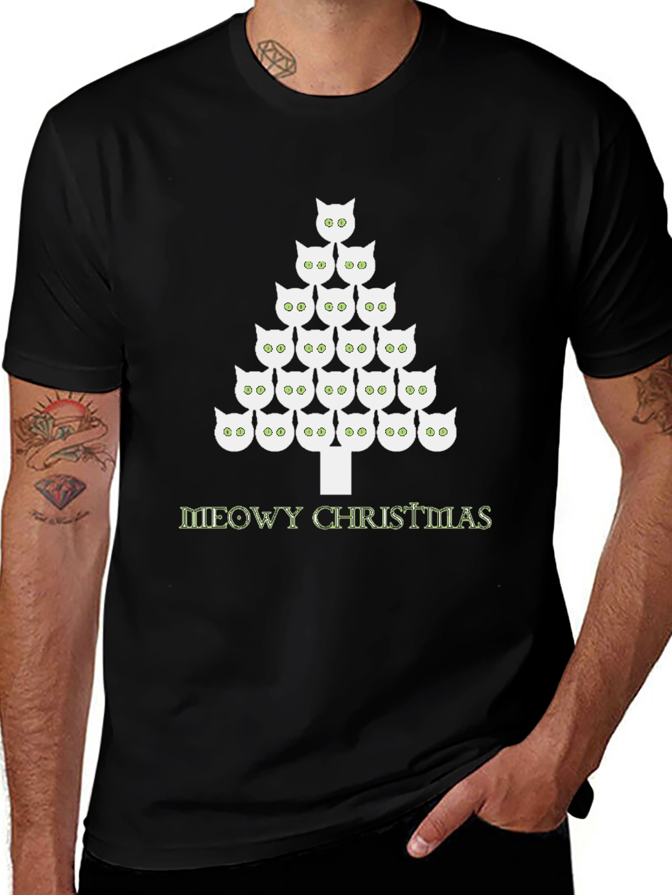 Meowy Christmas Cat Tree T-Shirt