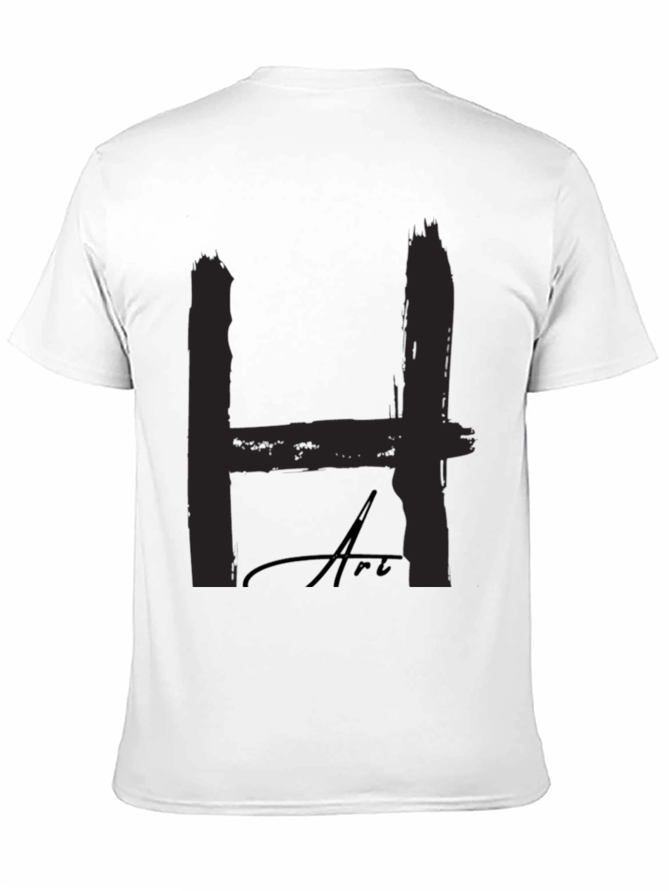Bold H Art Black T-Shirt: Statement Style
