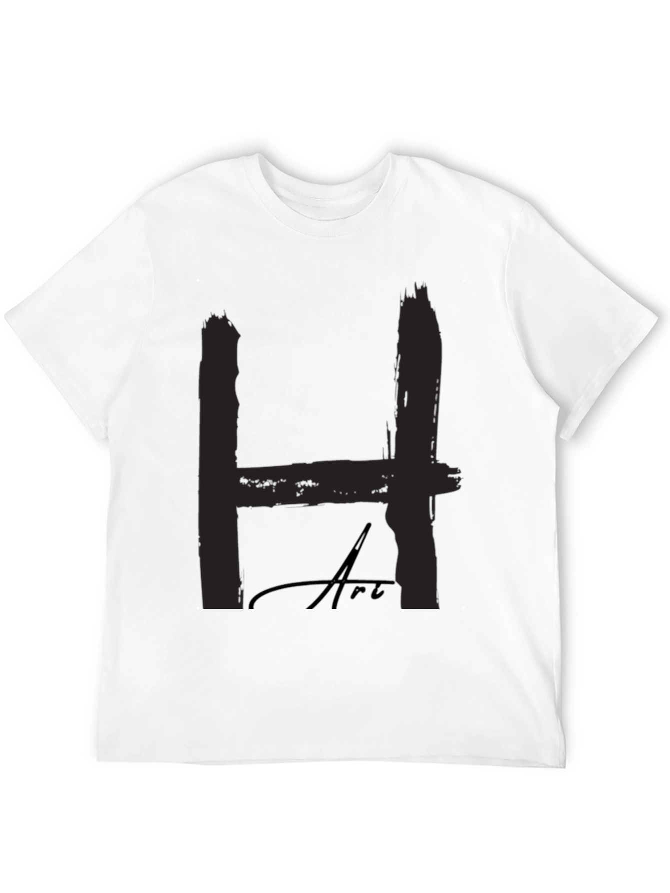 Bold H Art Black T-Shirt: Statement Style