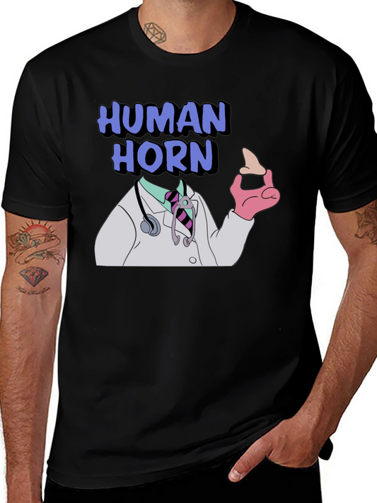 Human Horn Graphic T-Shirt - Quirky Doctor Humor