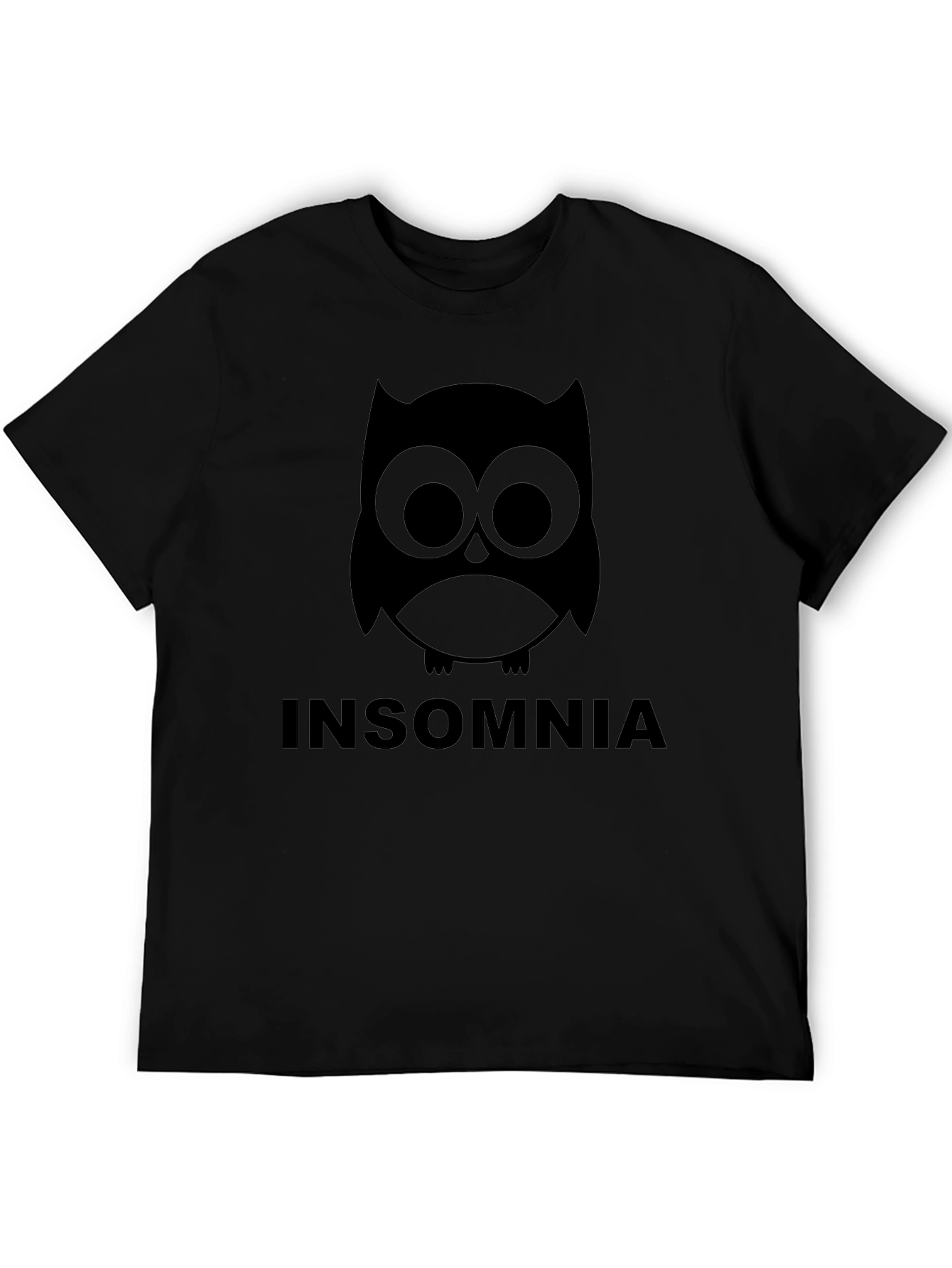 Insomnia Owl Graphic T-Shirt - Black