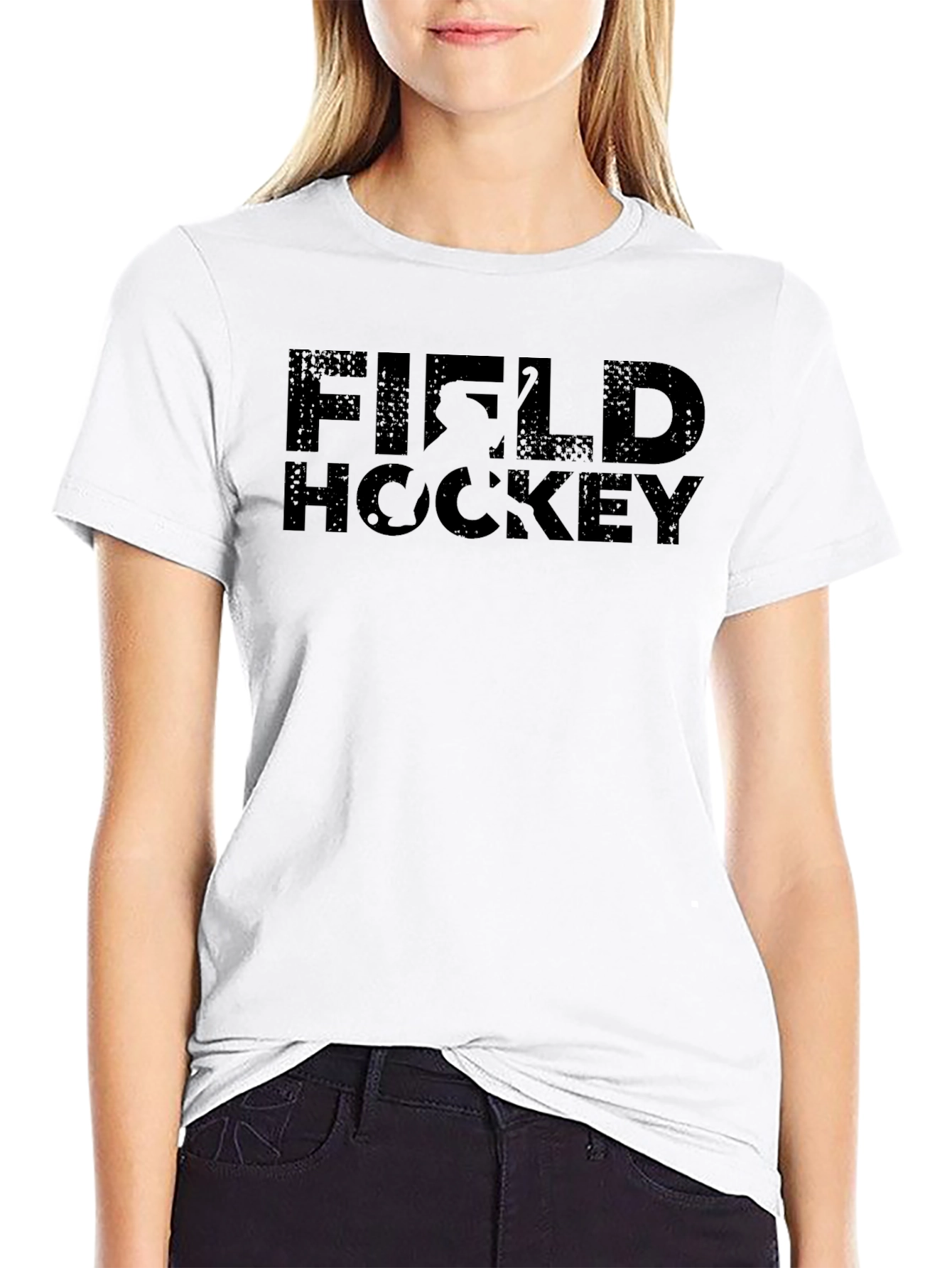 Field Hockey Graphic T-Shirt - Black