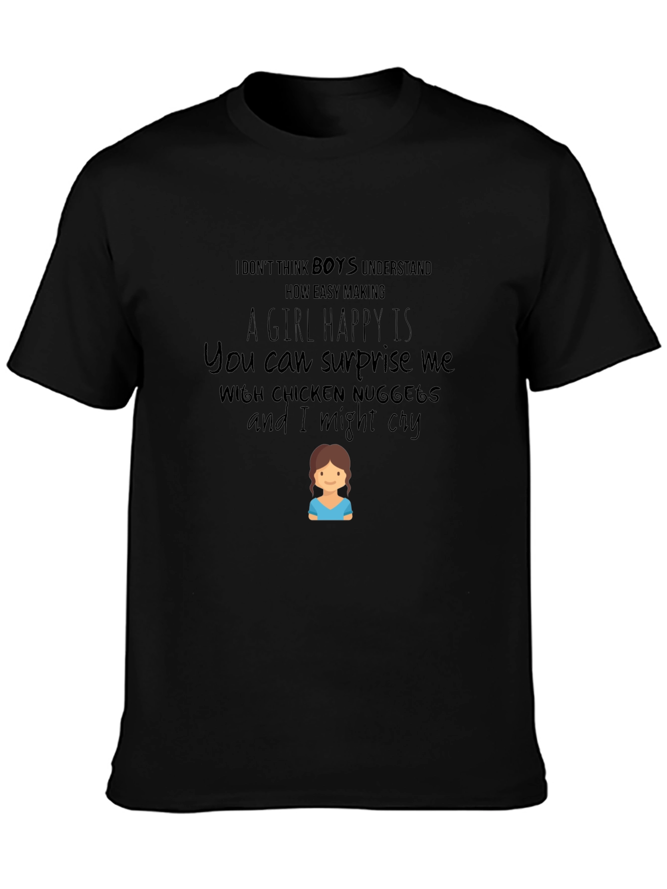 Funny Chicken Nugget T-Shirt - Happy Girl