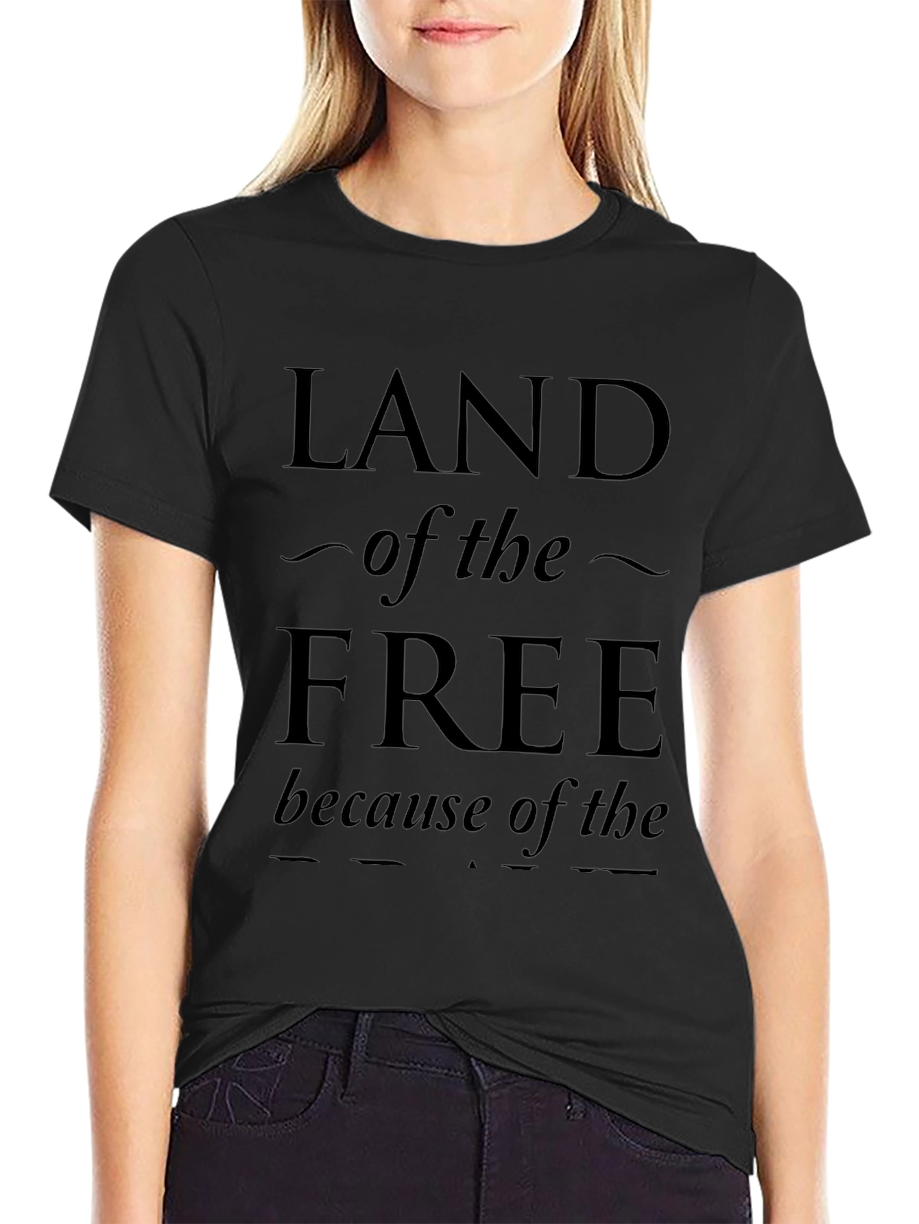 Land of the Free Graphic Print Tee