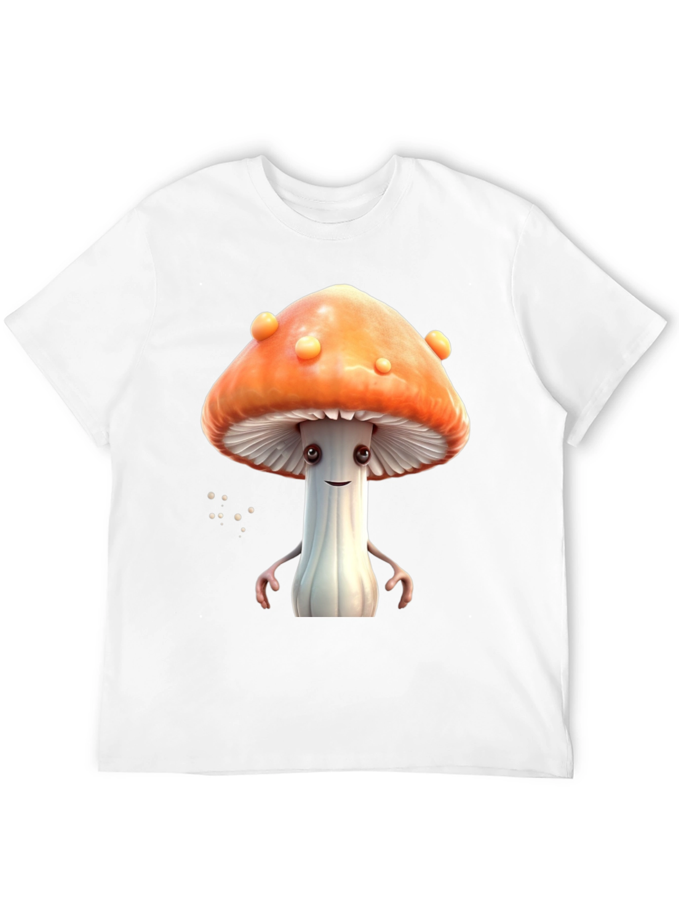 Mushroom Character Graphic Tee - Funky Black T-Shirt