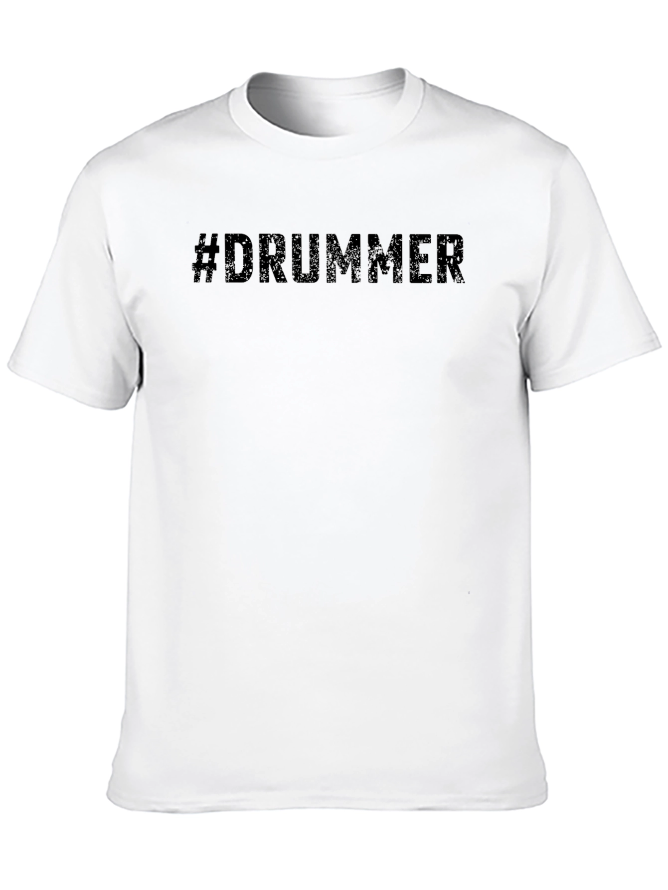 #Drummer Black Cotton Graphic Tee