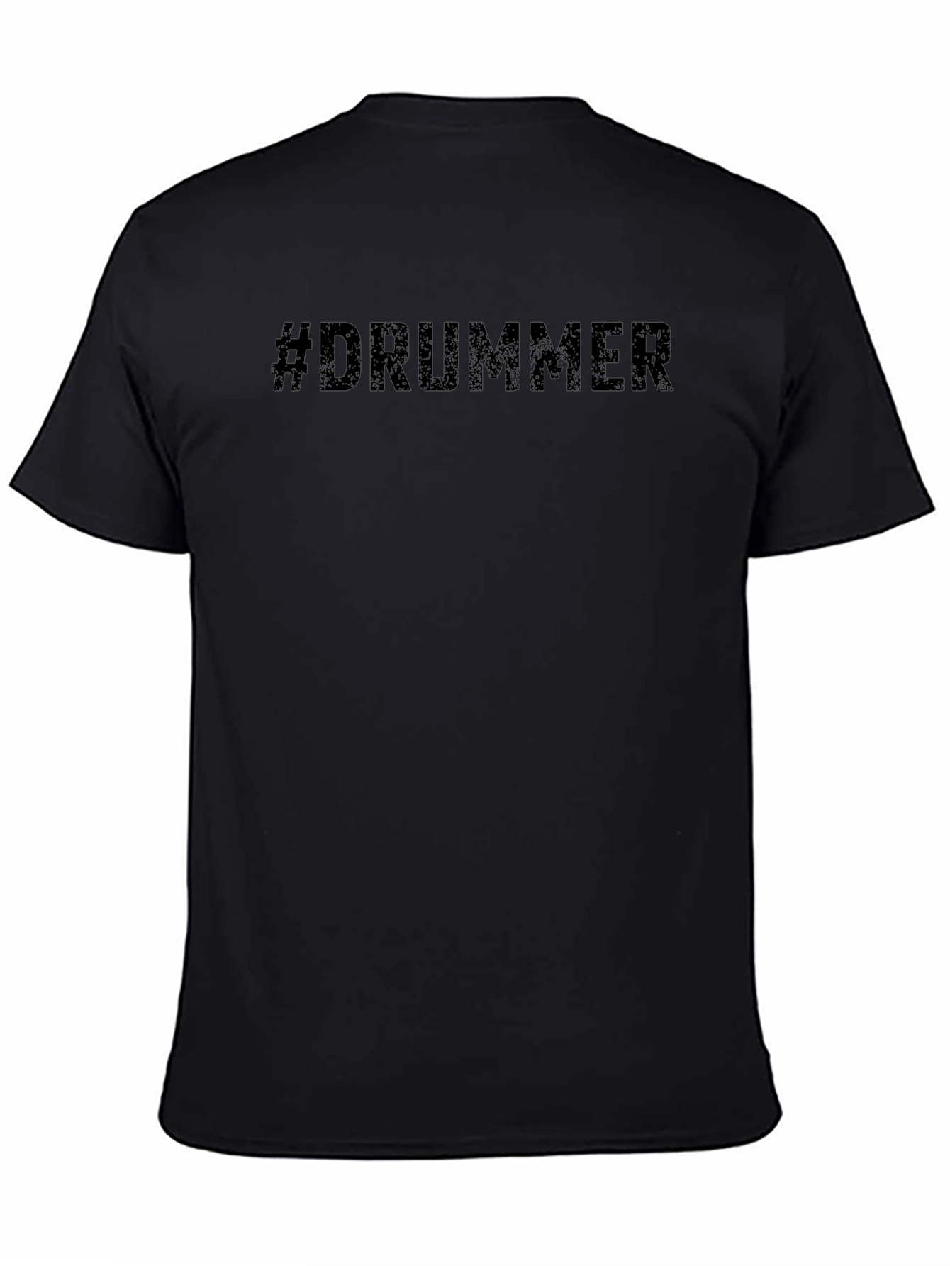 #Drummer Black Cotton Graphic Tee