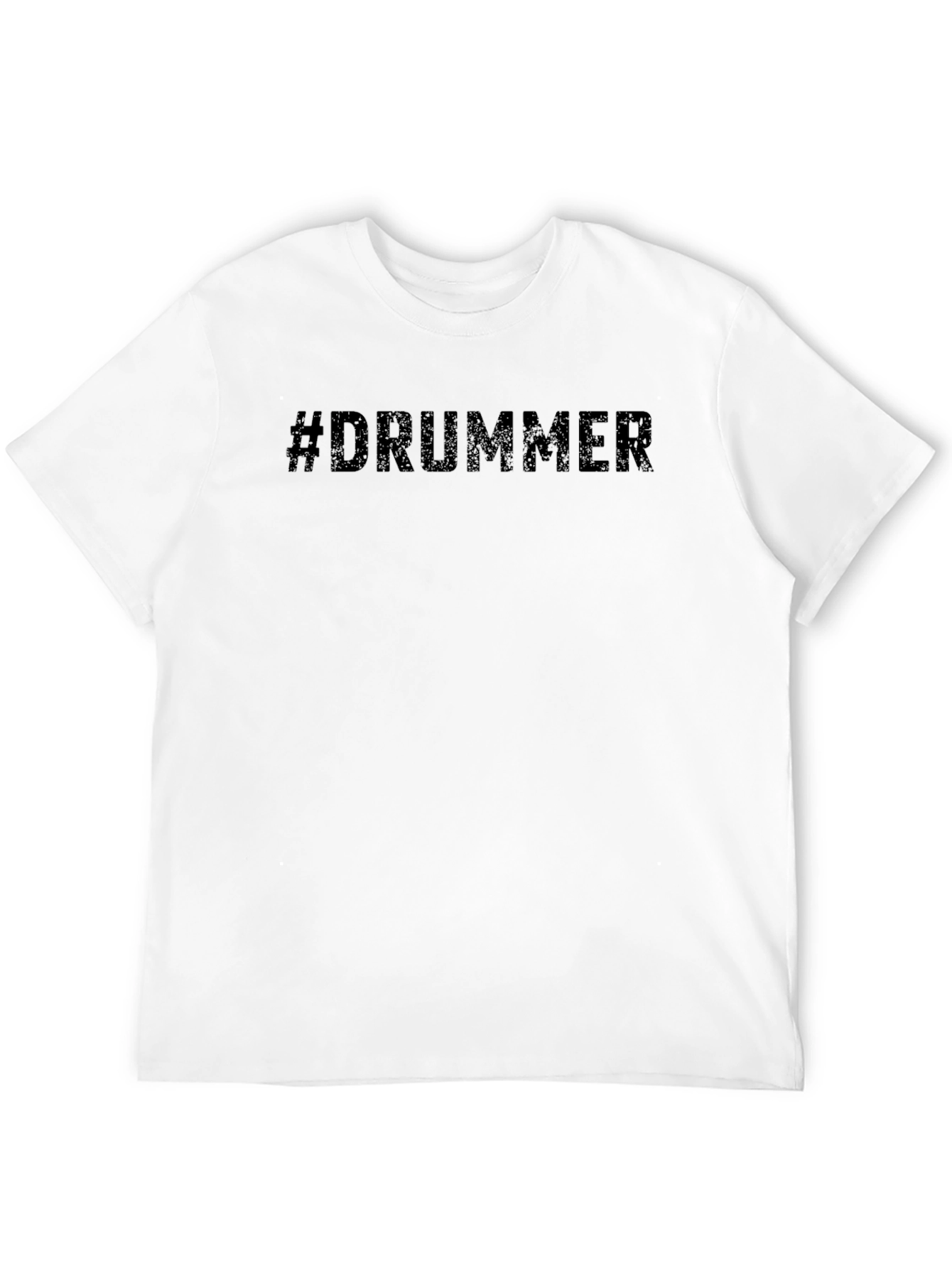 #Drummer Black Cotton Graphic Tee